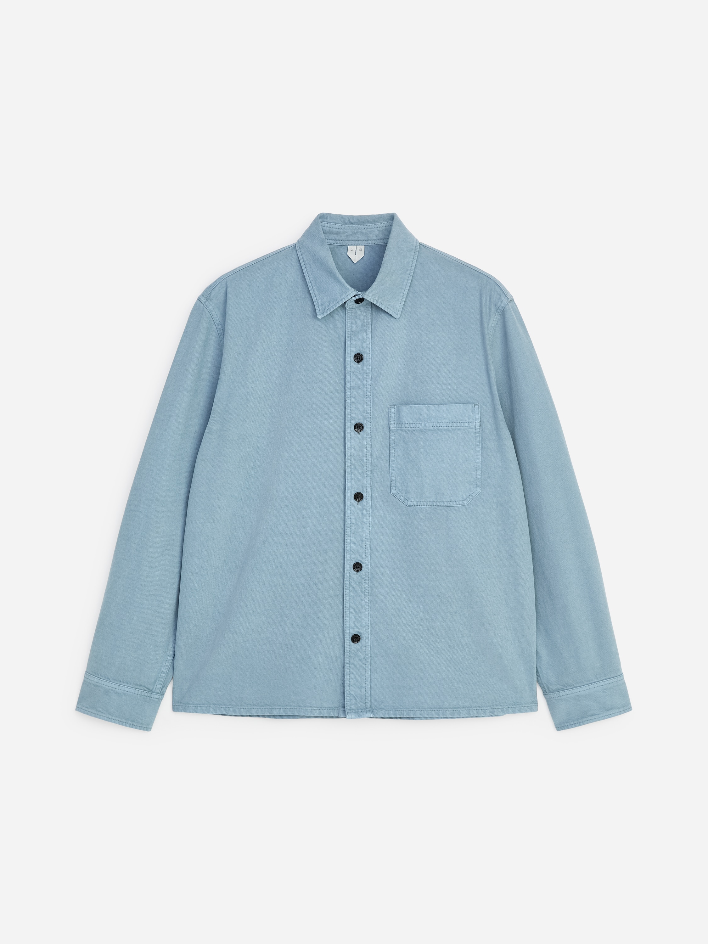 Overshirt in twill - Azzurro/Grigio scuro/Cammello