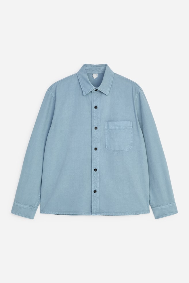 Sobrecamisa de sarga - Azul claro/Gris oscuro/Cámel - 1