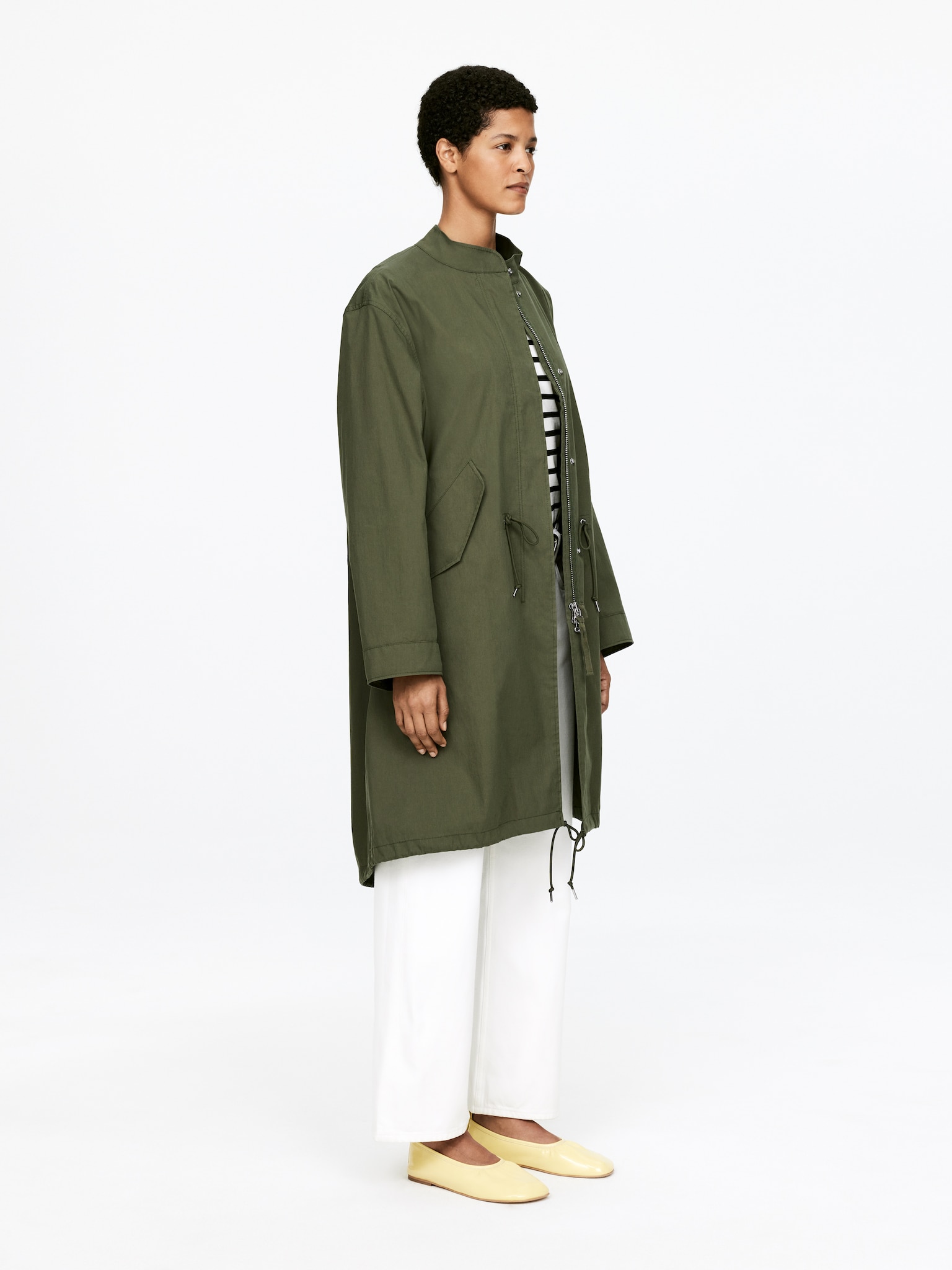 Parka non doublée coupe queue de poisson - Vert kaki - 7