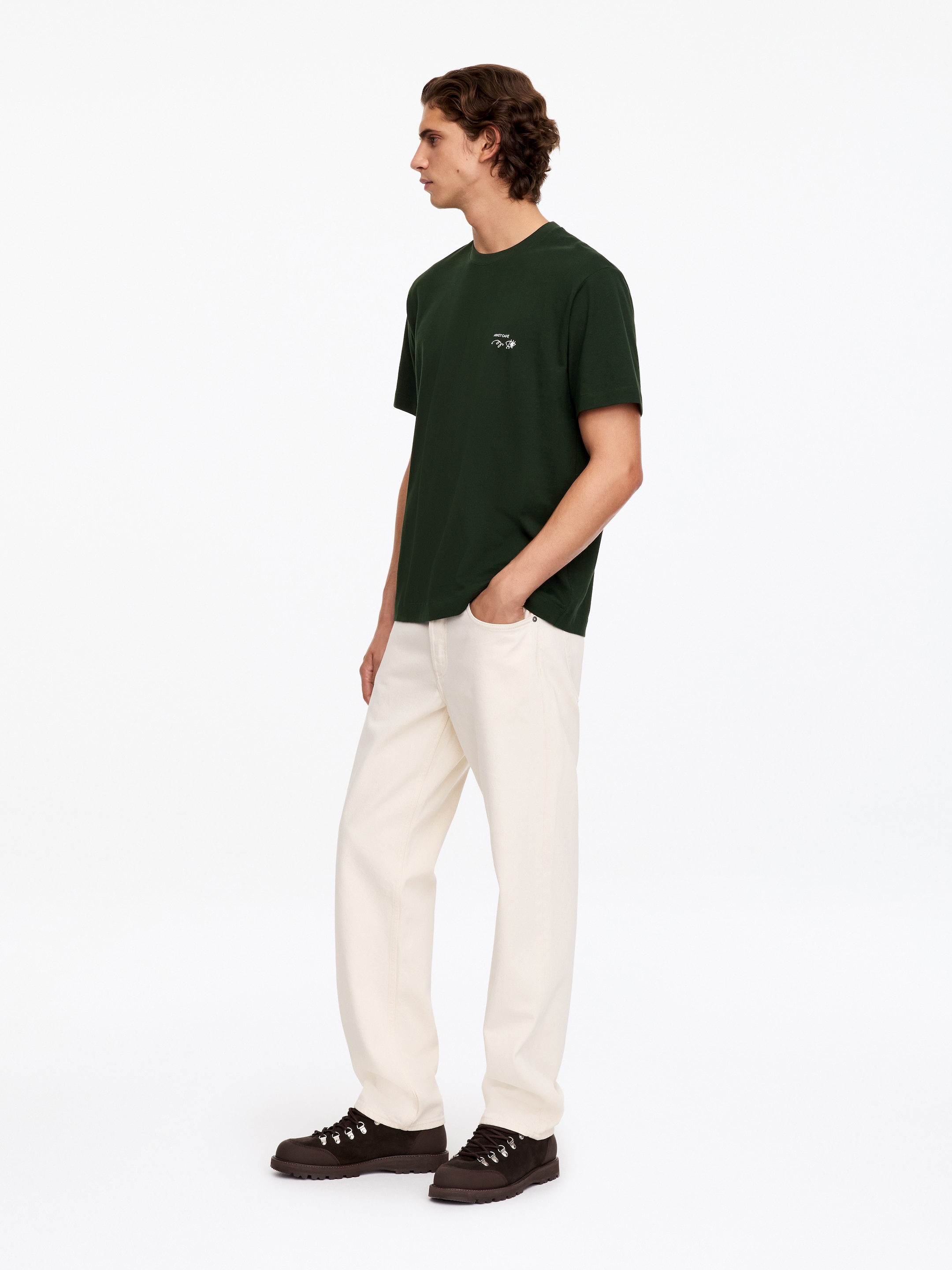 ARKET CAFÉ T-Shirt mit Print - Dunkelgrün/schwarz - Loose Fit - women - StillMedia/Lookbook - 21