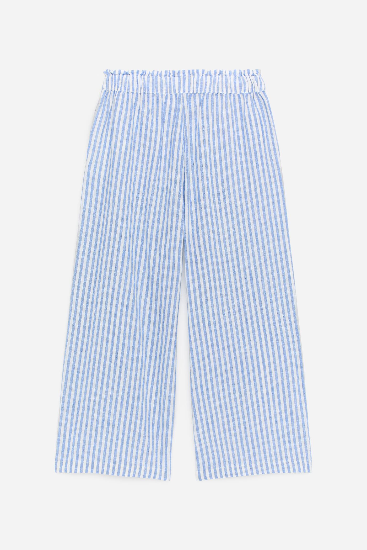 Rennot housut puuvilla-pellavaa - Valkoinen/sininen/Vaaleanpunainen/valkoinen - 3