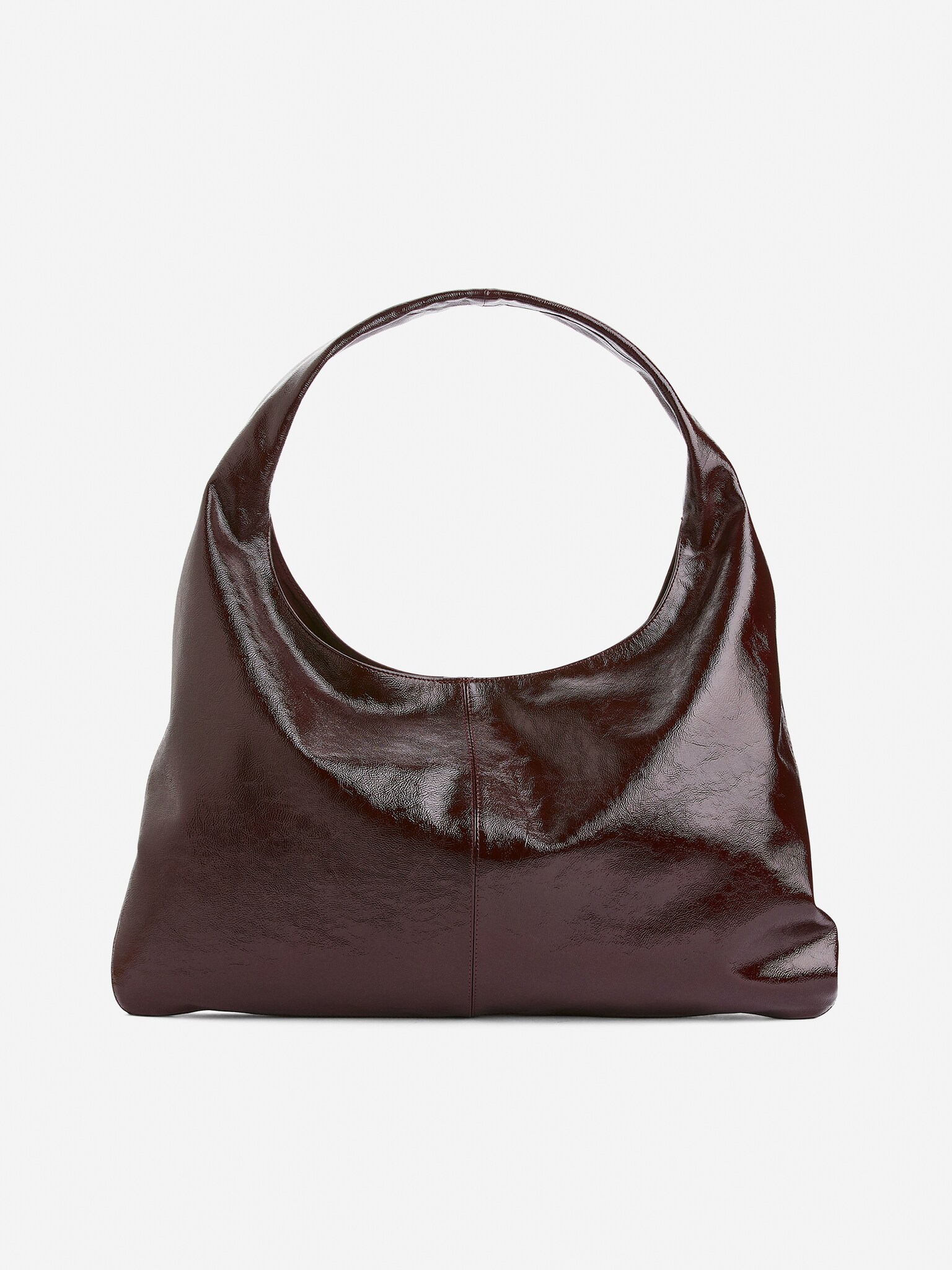 Sac en cuir brillant - Bordeaux - 4