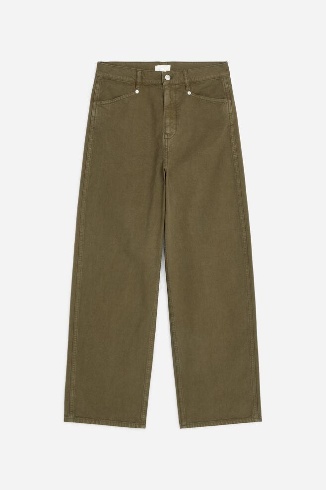Cotton Canvas Utility Trousers - Khaki green/Off-white - 1