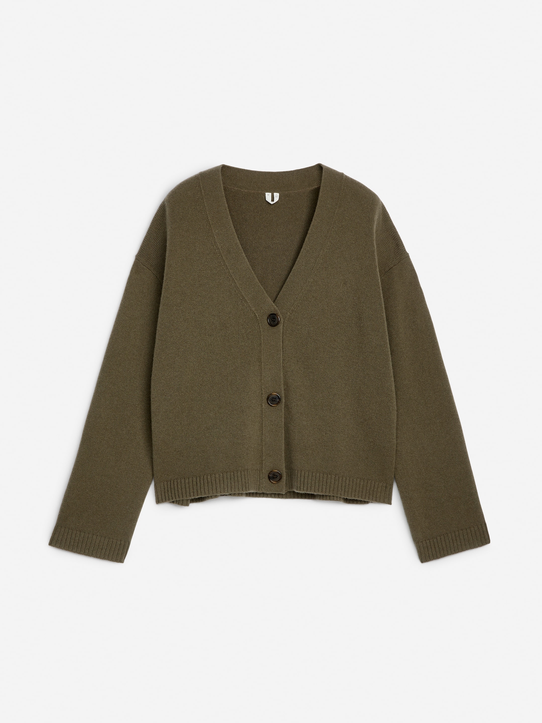 Zobacz większy obraz: Kaszmirowo-wełniany kardigan - Zielony khaki - ONA | H&M PL 1