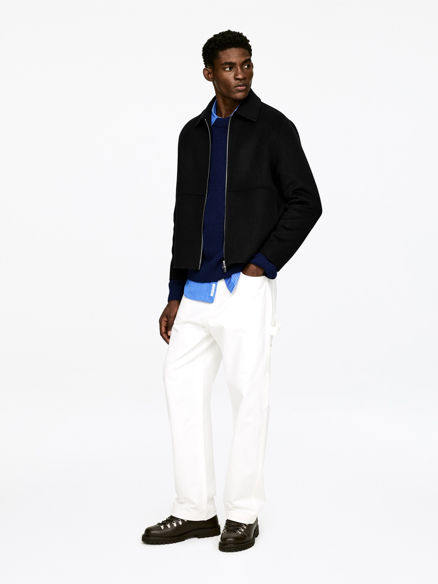 Doubleface-Jacke aus Wolle - Schwarz - 6