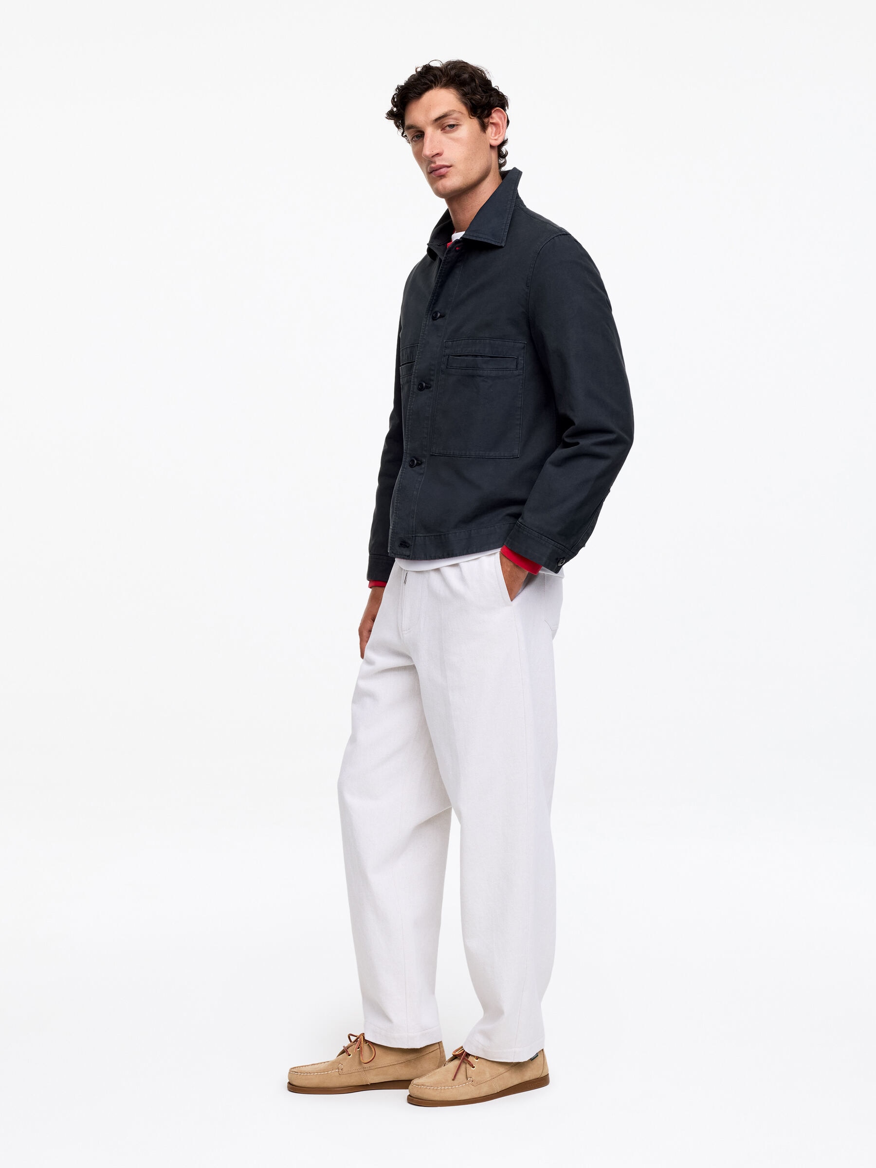 Workwear Cotton Jacket - Dark Blue - Relaxed fit - Men - StillMedia/Lookbook - 3