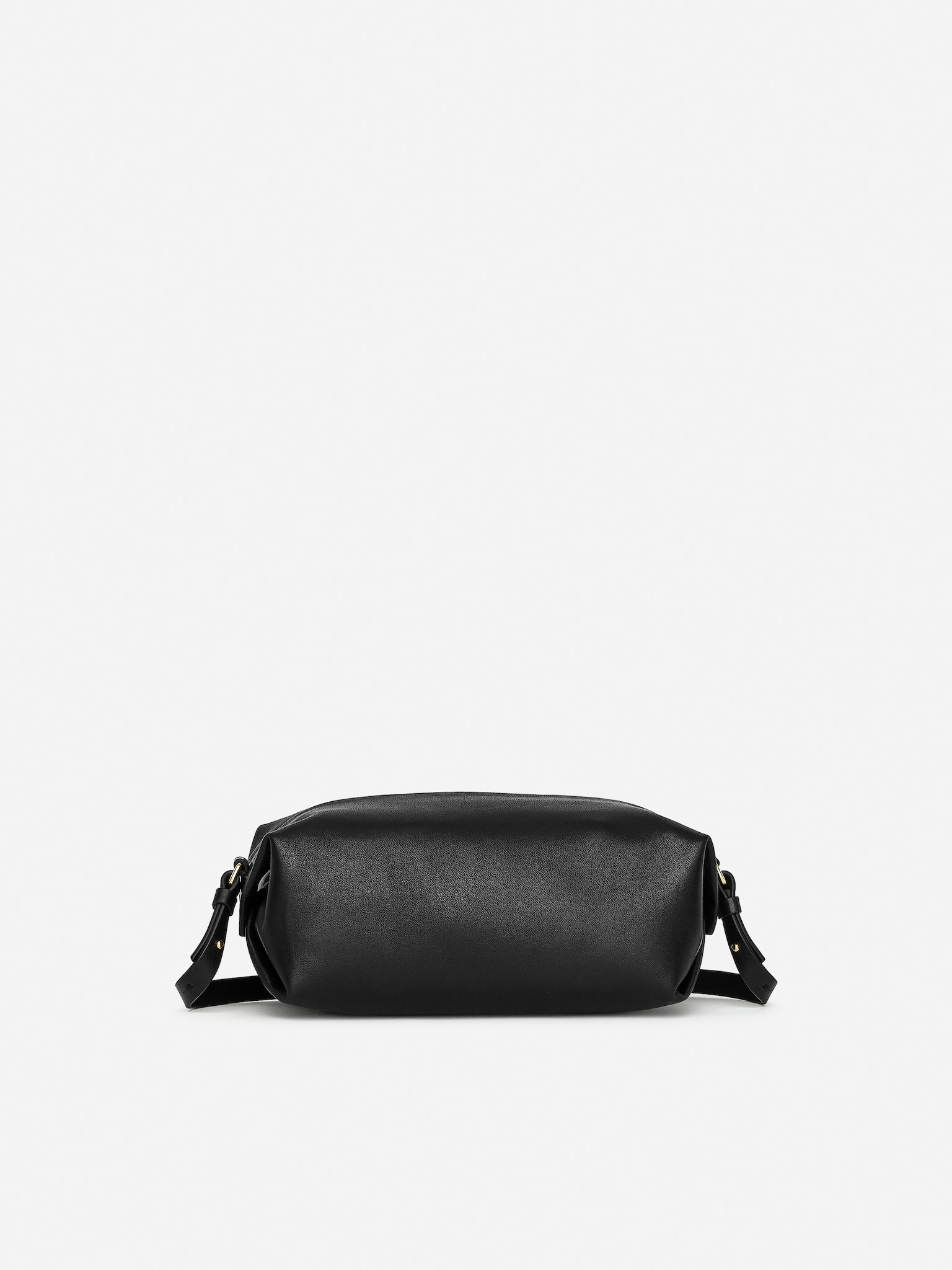 Nahkainen crossbody-olkalaukku - Musta