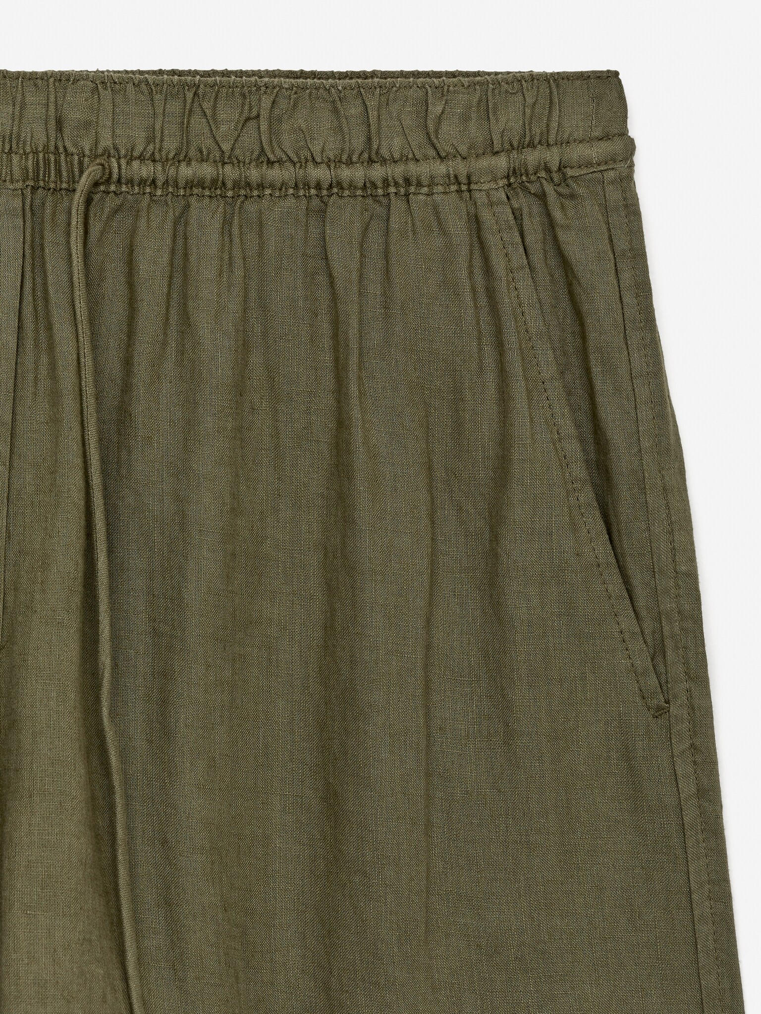 Rövid lenvászon nadrág - Khaki Green/Bézs/White/Sötétkék - 5