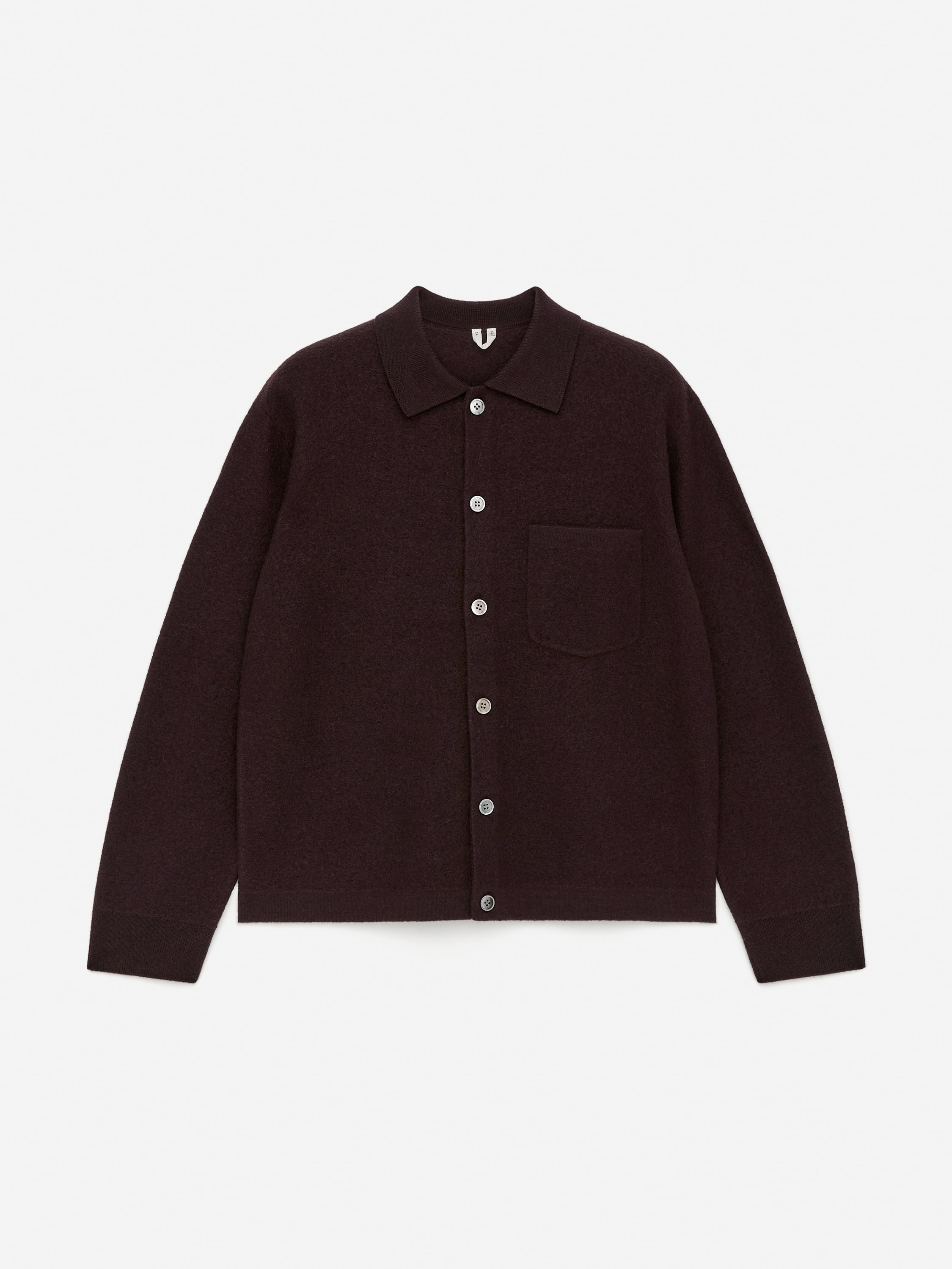 Cardigan in lana cotta - Marrone/Blu scuro/Grigio