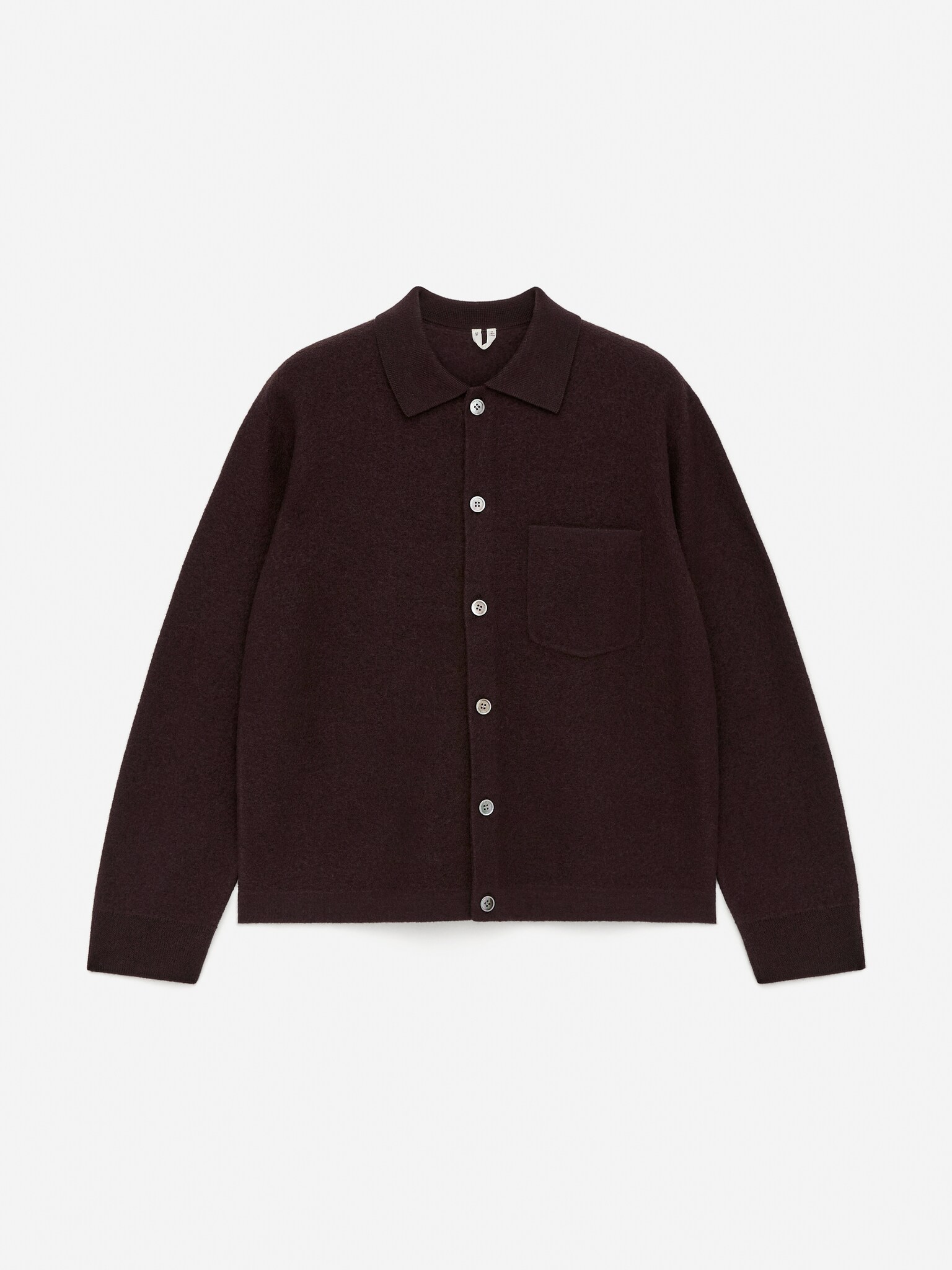 Cardigan en laine bouillie - Marron/gris/Bleu foncé - 2