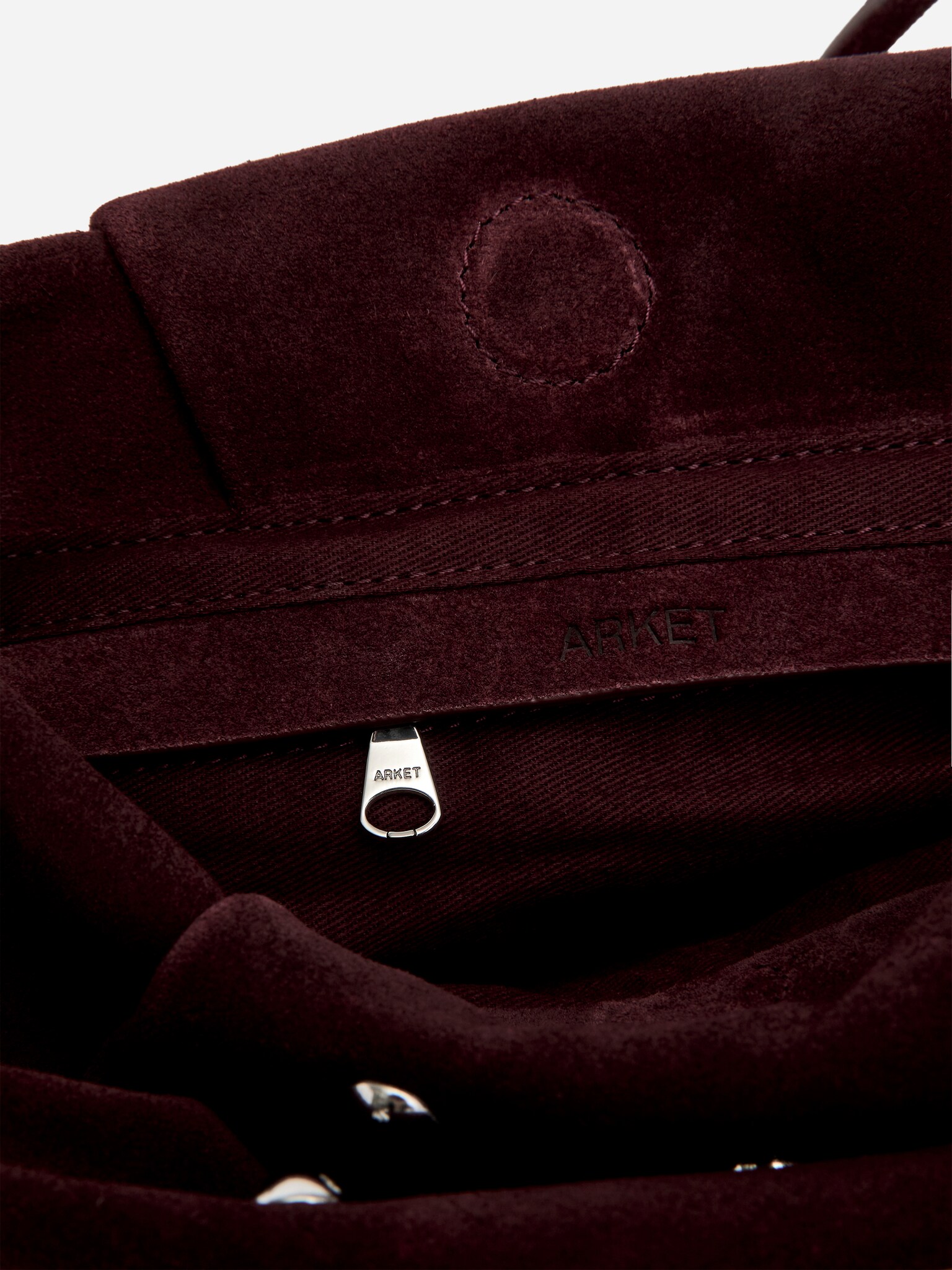 Pochette cloutée en daim - Bordeaux - 3