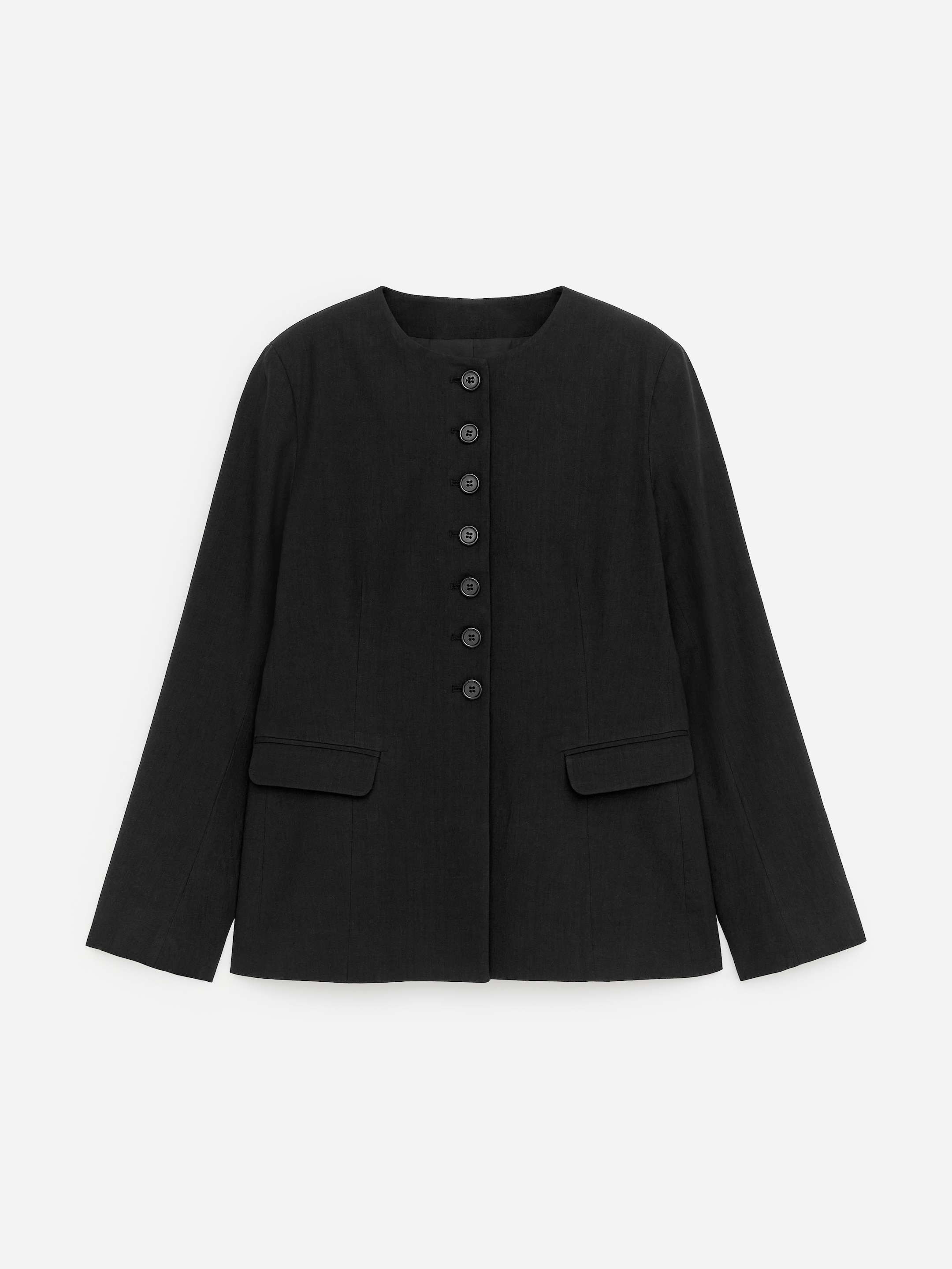 Linen-Blend Blazer-#272627-18747