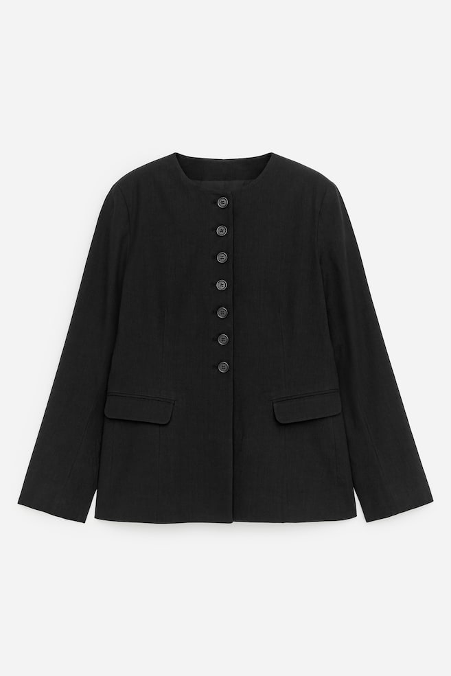 Blazer aus Leinenmischung - Schwarz - 1