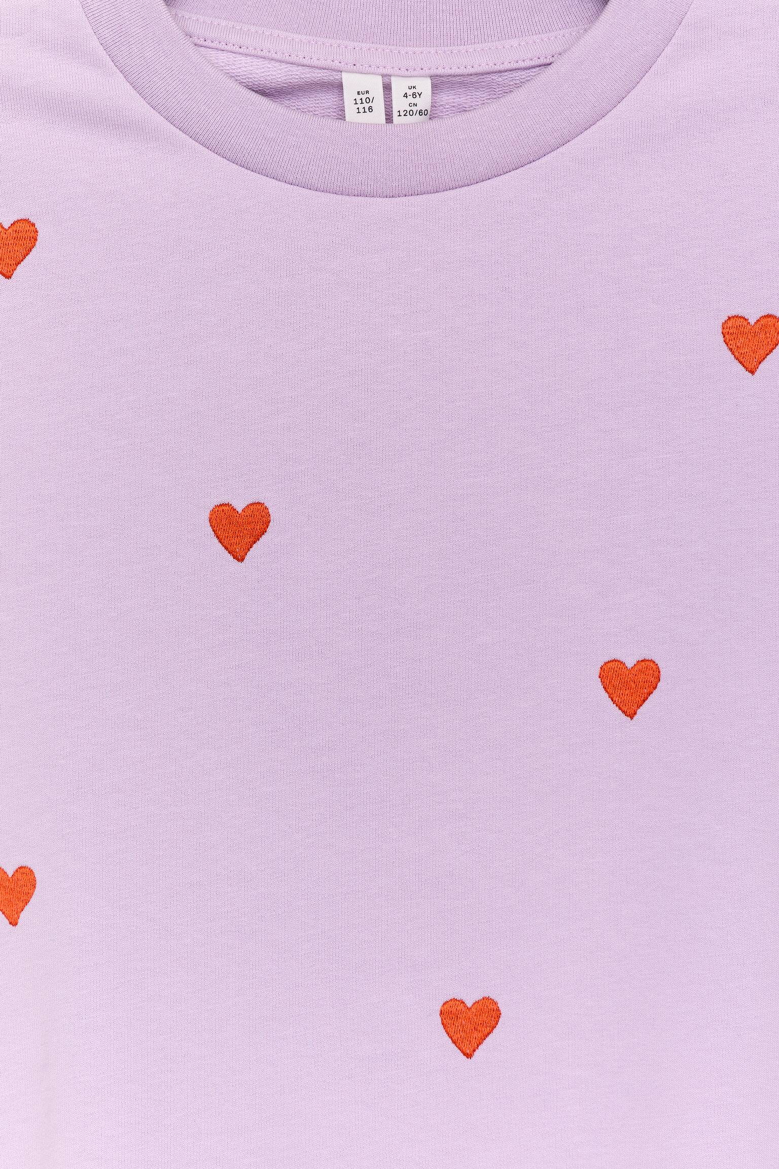 Froté mikina - Fialová/Červené srdcia/Zelená/Tmavomodrá/srdcia - 3