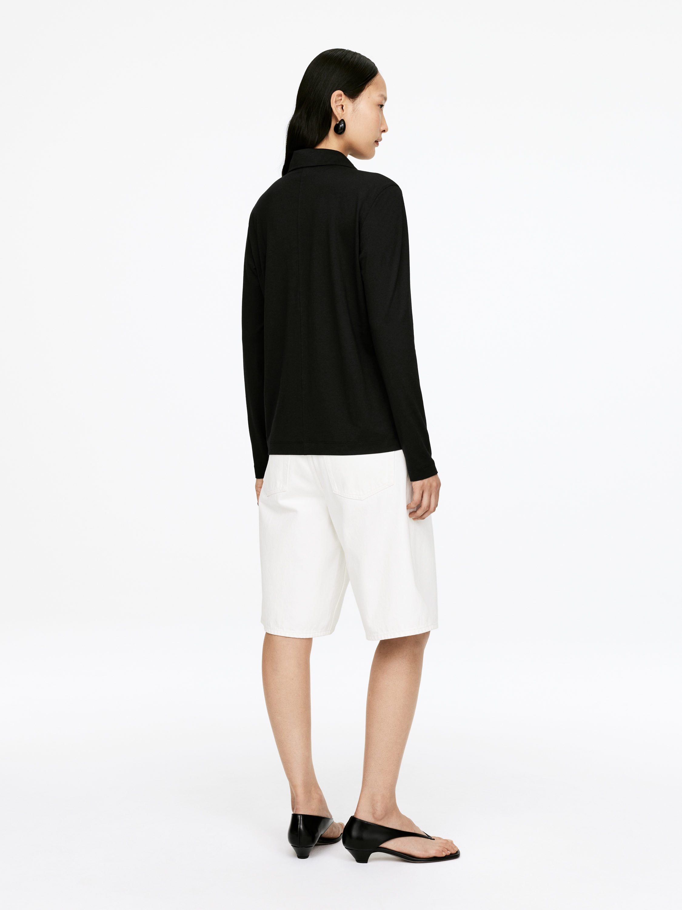 Lyocell-Blend Shirt - Black - Slim fit - Women - StillMedia/Lookbook - 6