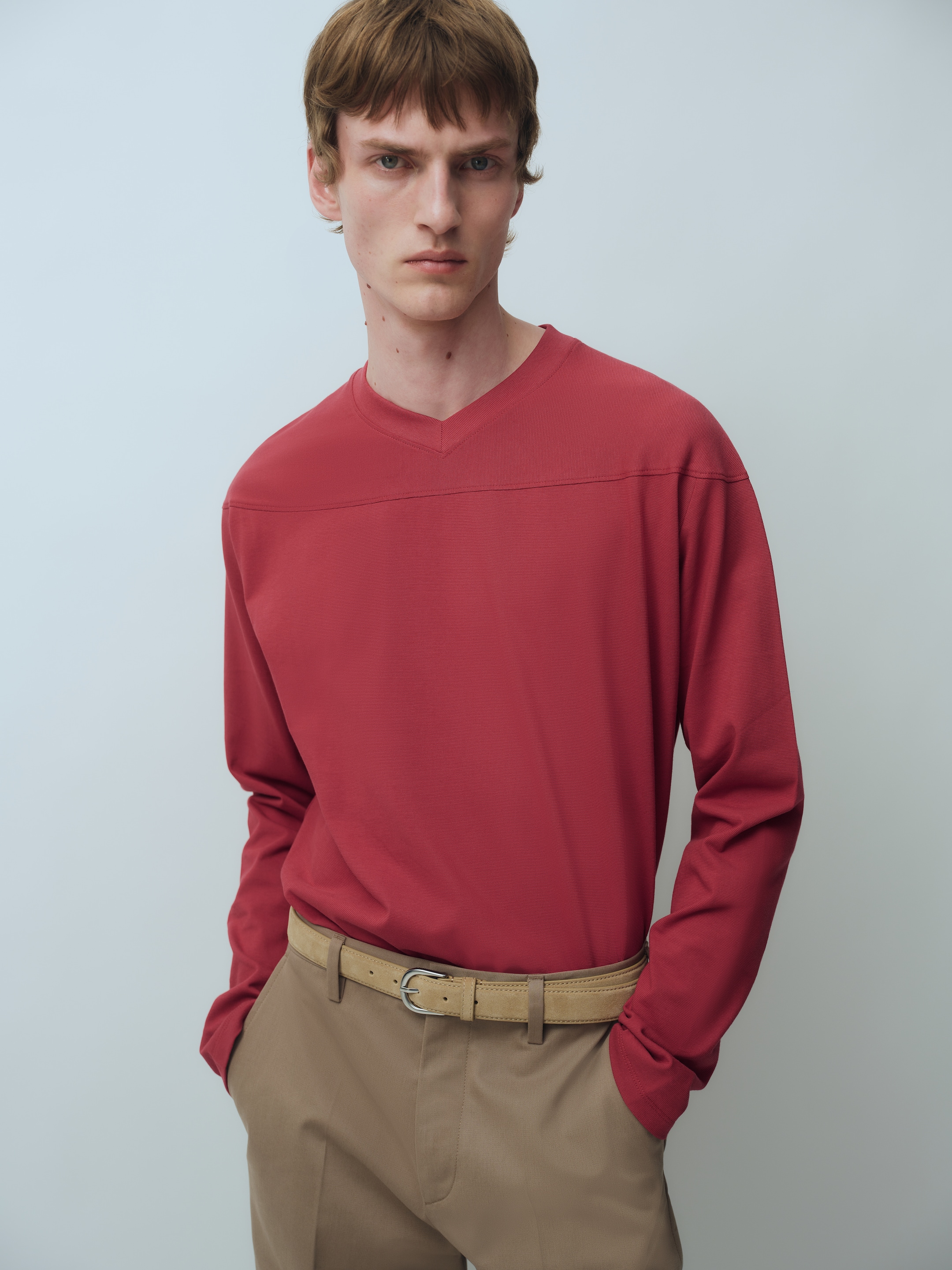 Cintura in pelle scamosciata - Beige - men - StillMedia/Environmental - 1