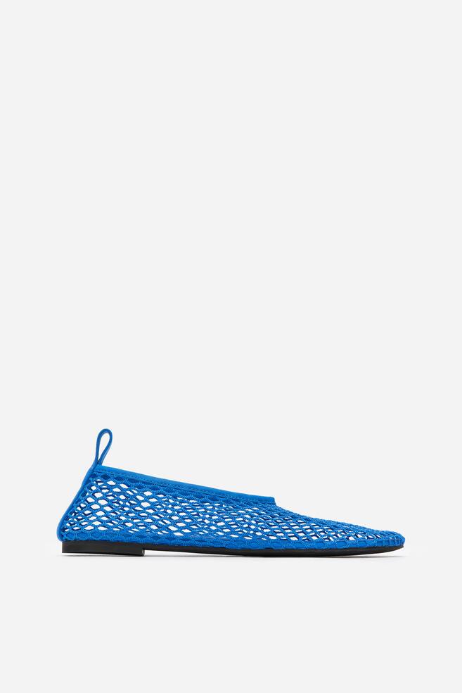 Mesh Ballet Flats - Blue/Black/White - 1
