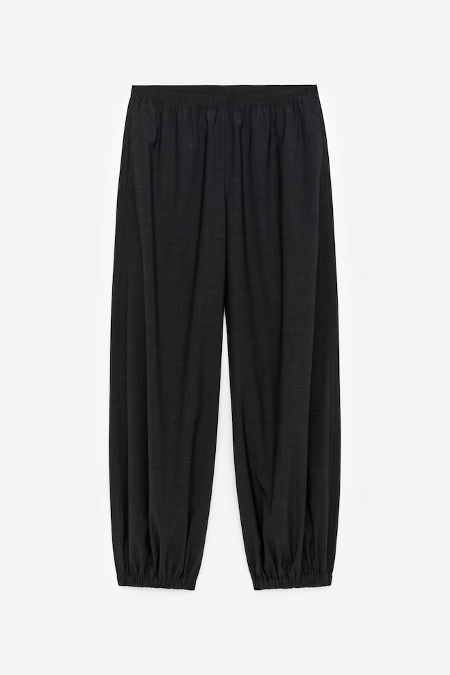 Pantaloni cu croială barrel-leg - Gri închis/Negru - 1