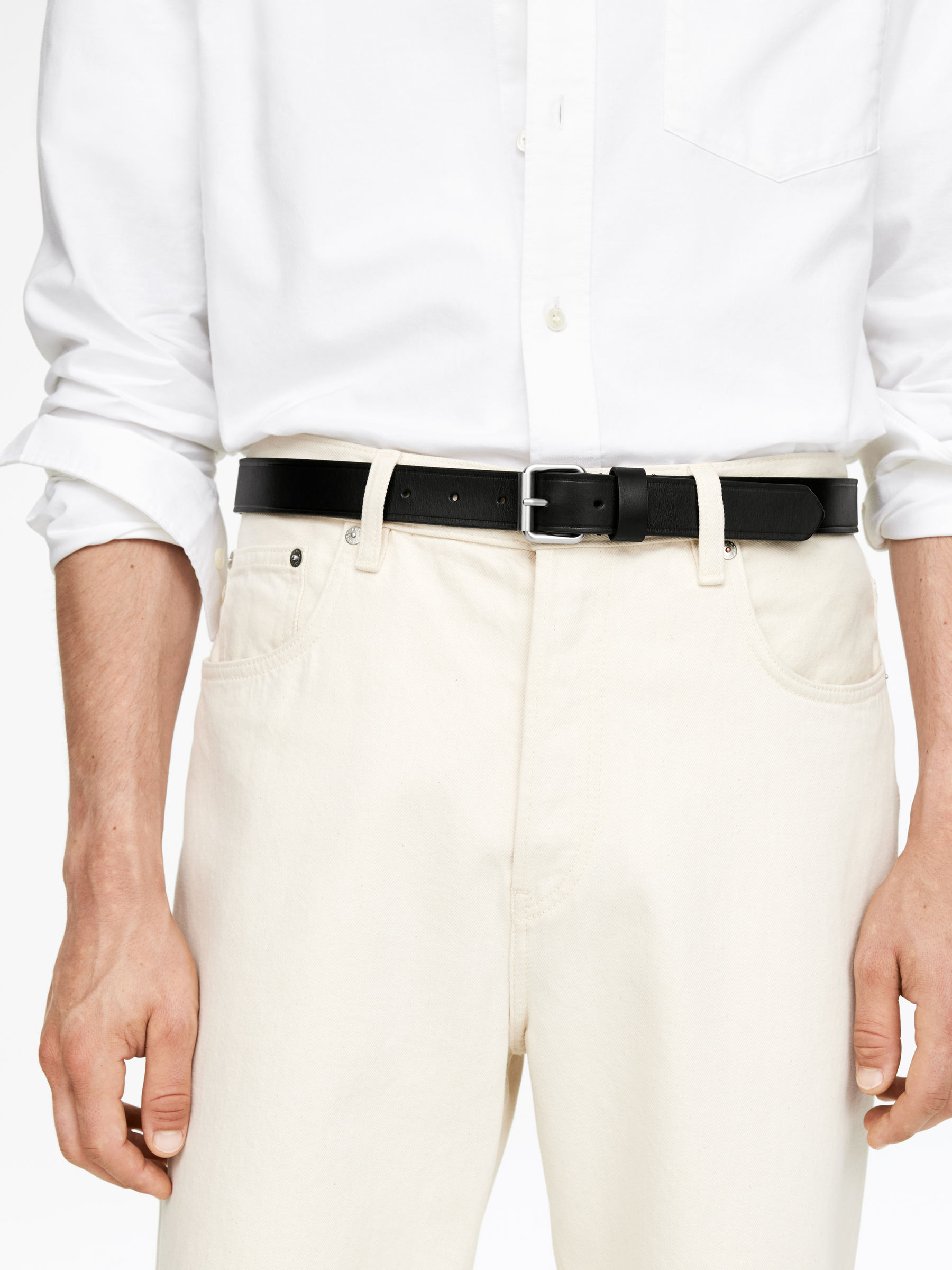 Slim Leather Belt - Black - Men - StillMedia/Lookbook - 10