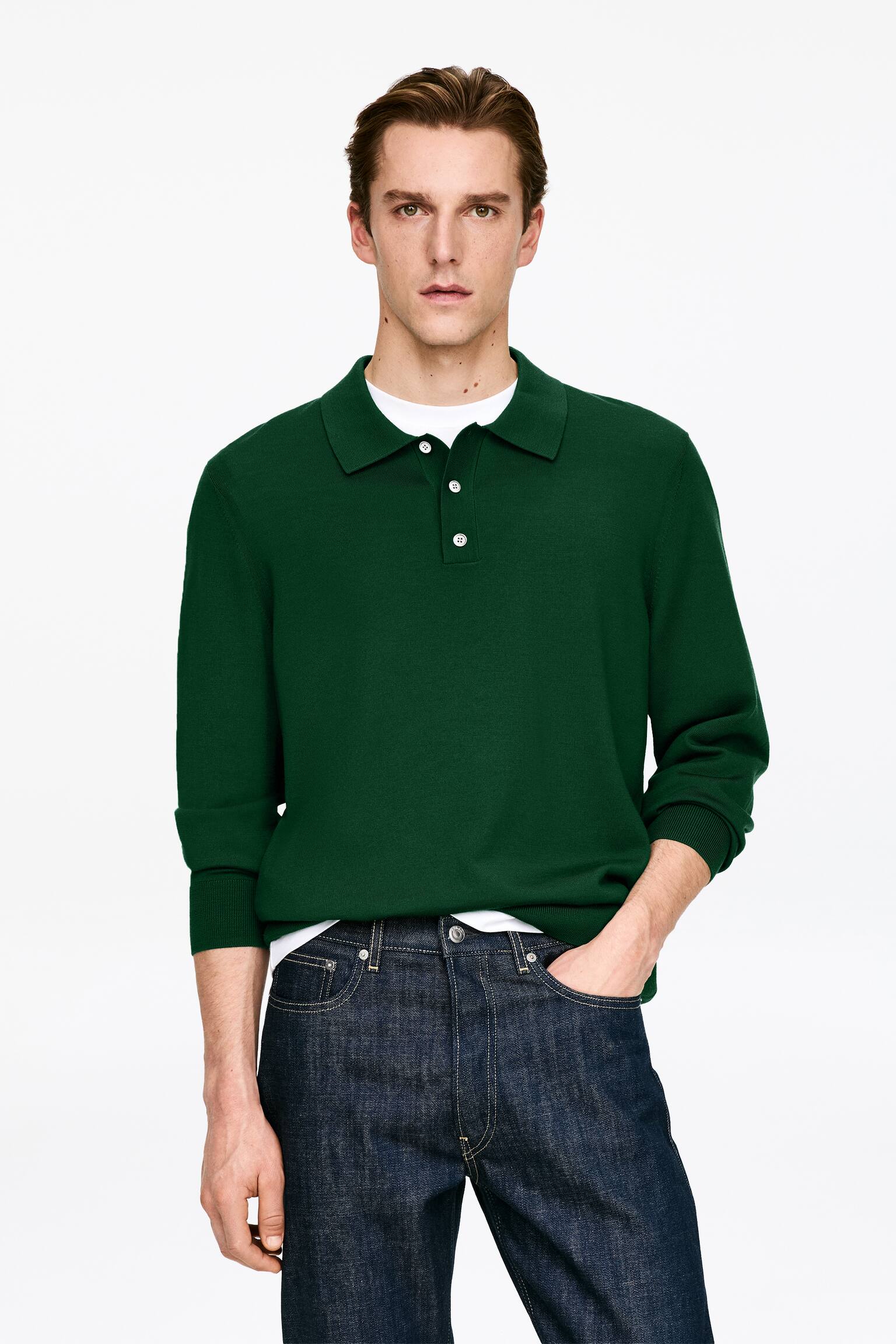 Polo en laine mérinos - Vert/Bleu ciel/Bleu foncé/Vert foncé - 1