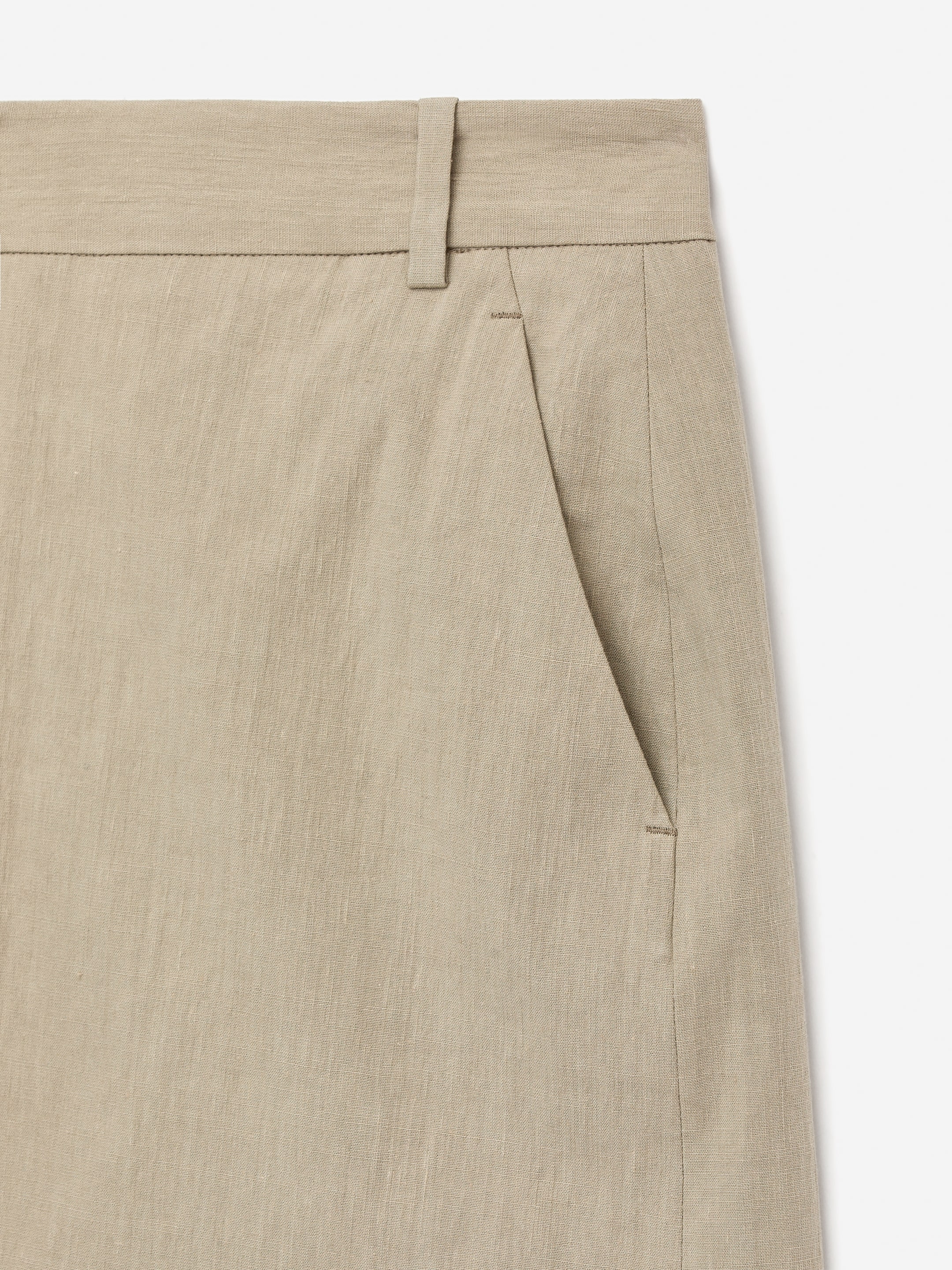 Kjol i bomull och linne - Mullvadsgrå - Regular fit - Women - StillMedia/DescriptiveDetail - 1