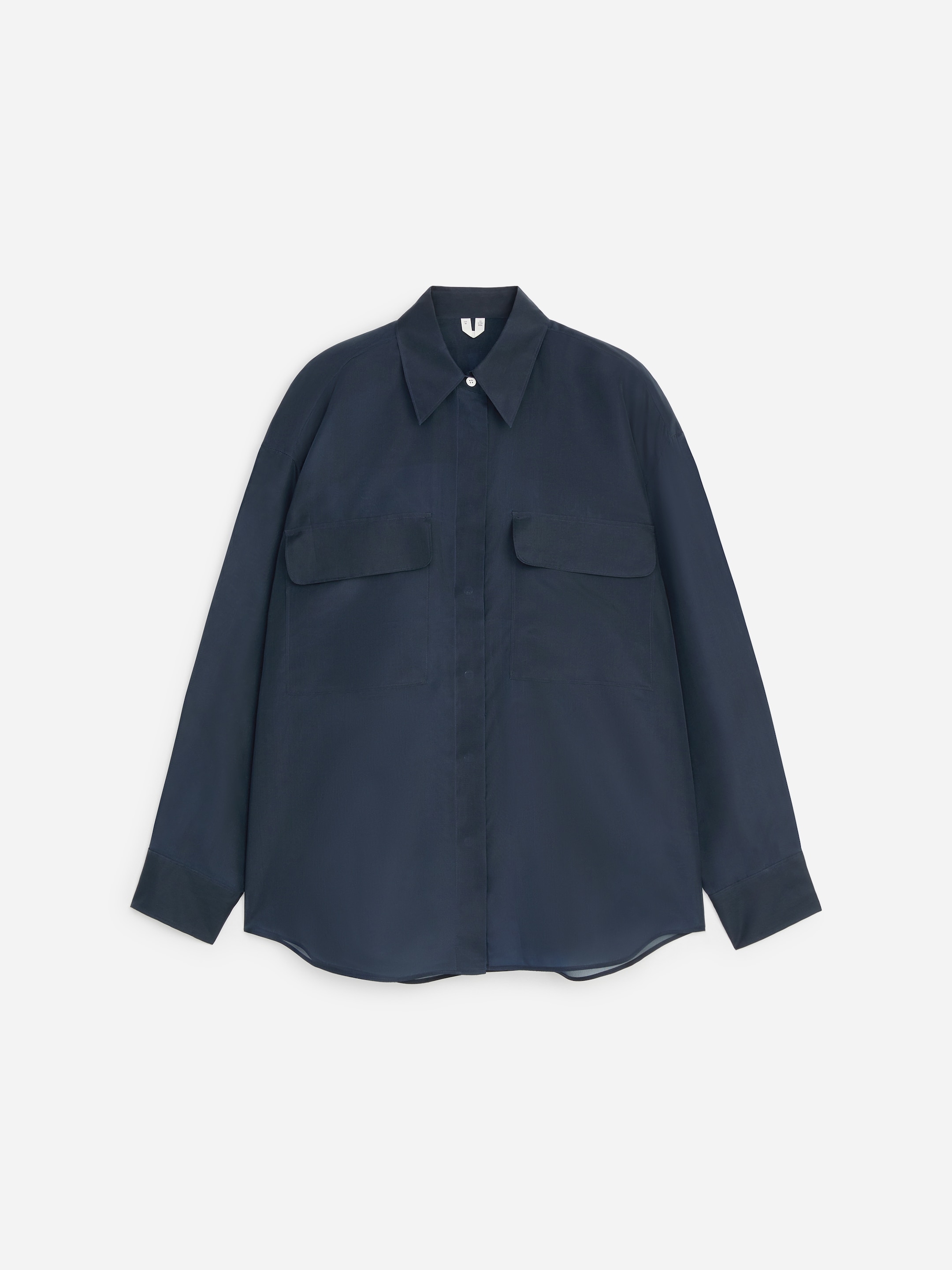 Silk Organza Shirt - Dark Blue - Loose fit - Women - StillMedia/DescriptiveStillLife - 1