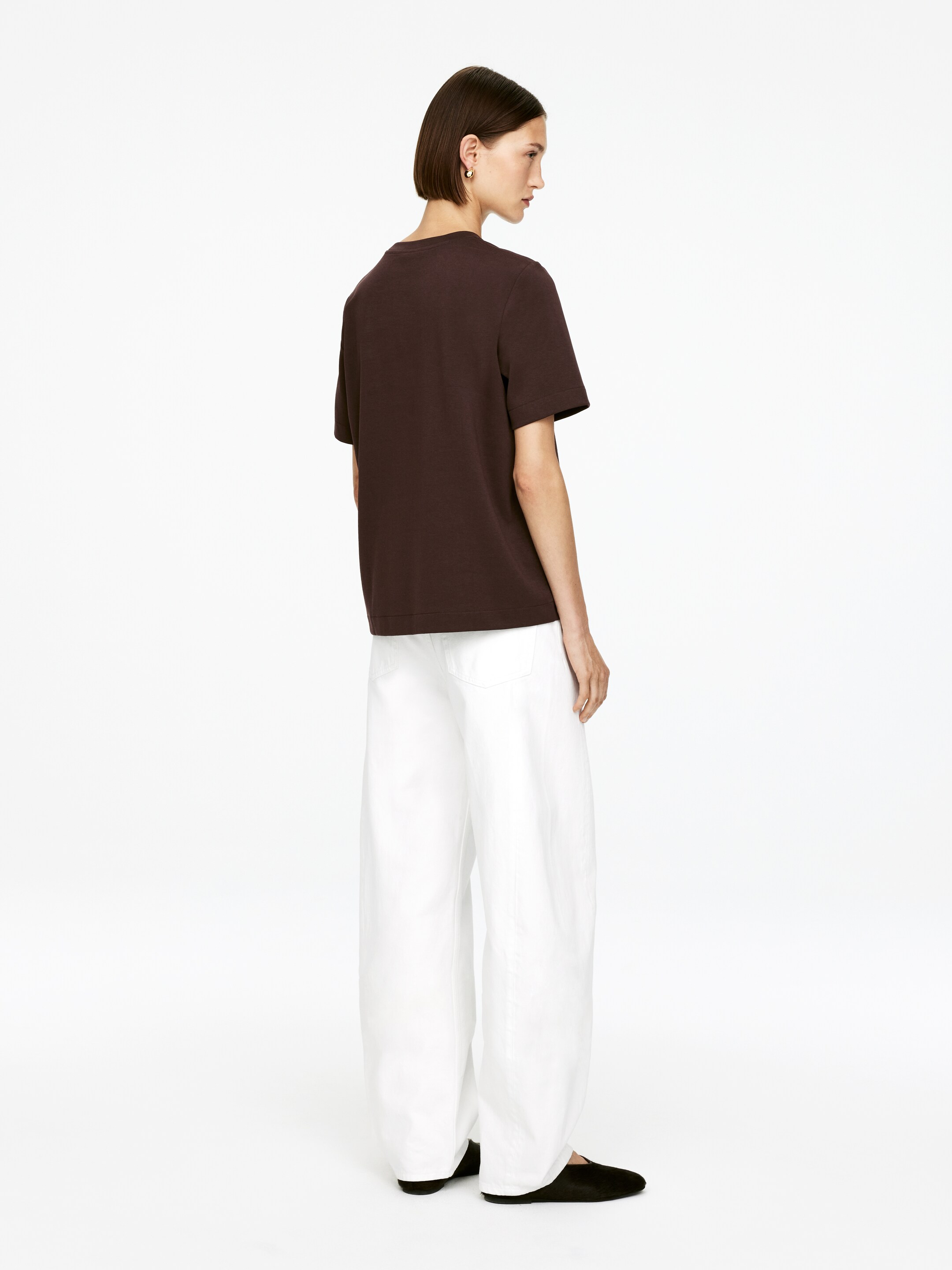 Ver imagem maior: T-shirt PEARL em jersey pesado - Castanho escuro - SENHORA | H&M PT 4
