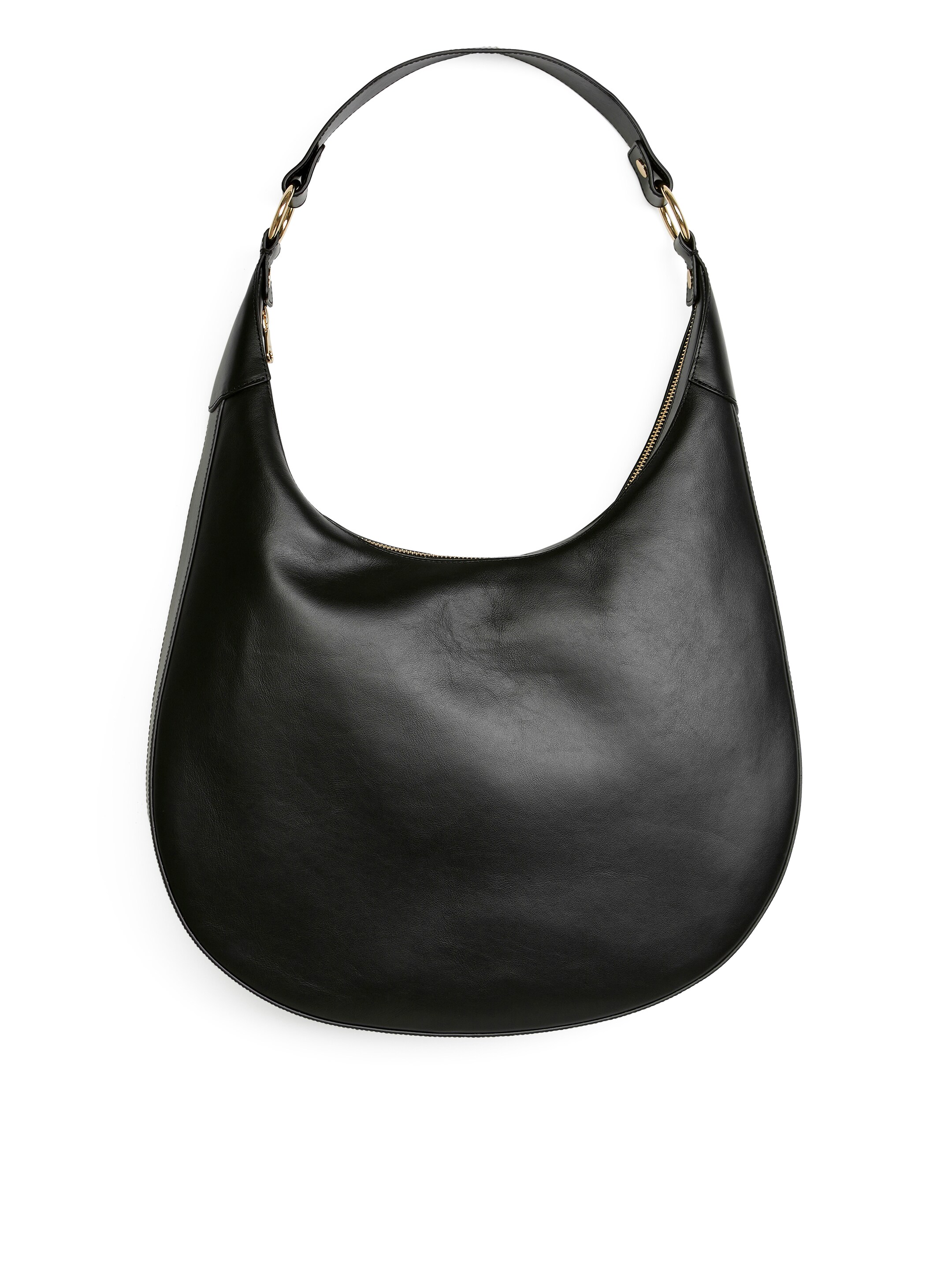Curved Leather Bag - Black - Women - StillMedia/DescriptiveStillLife - 3