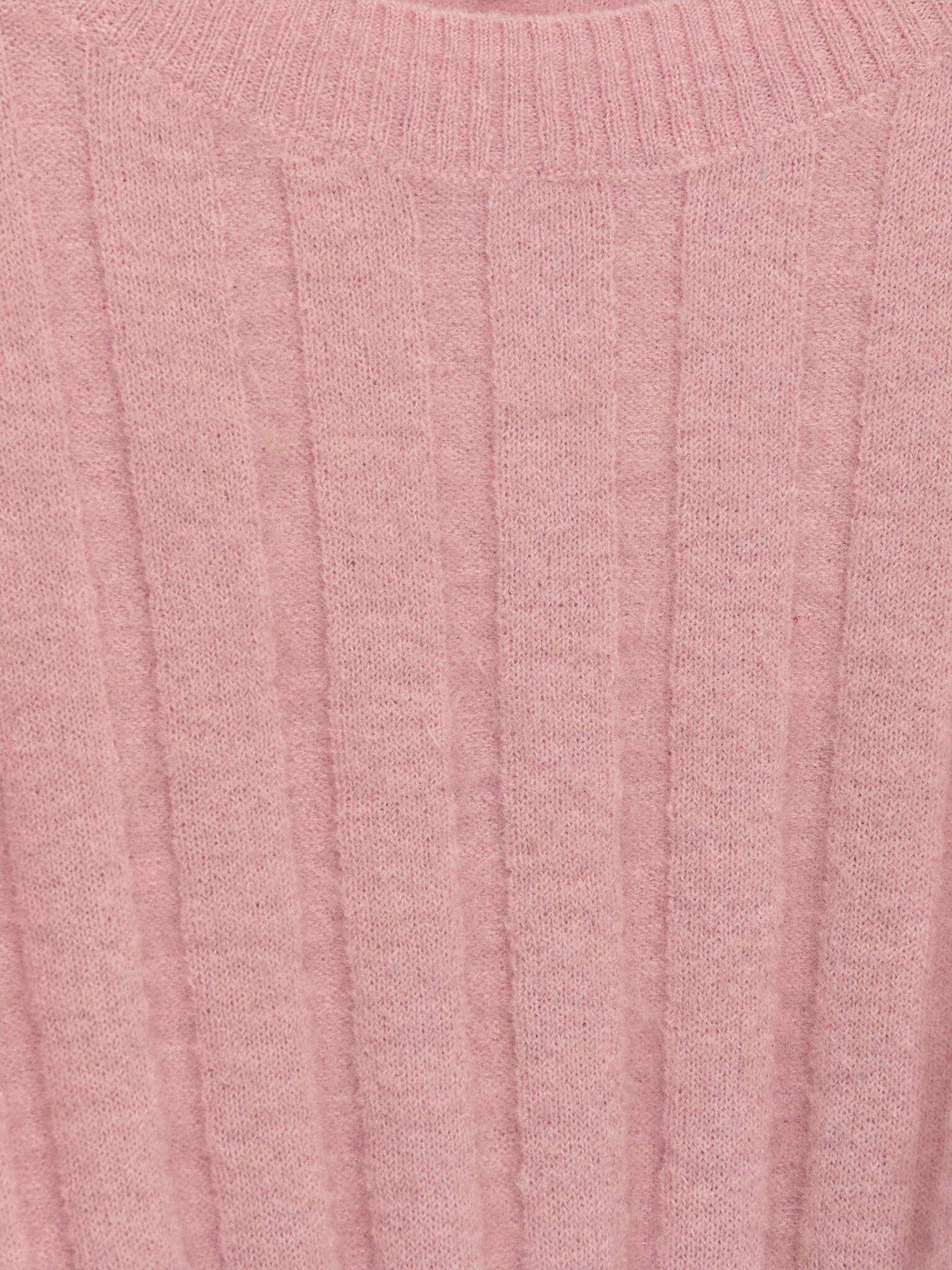 Pull en laine et mohair - Rose poudré/Marron foncé - 3