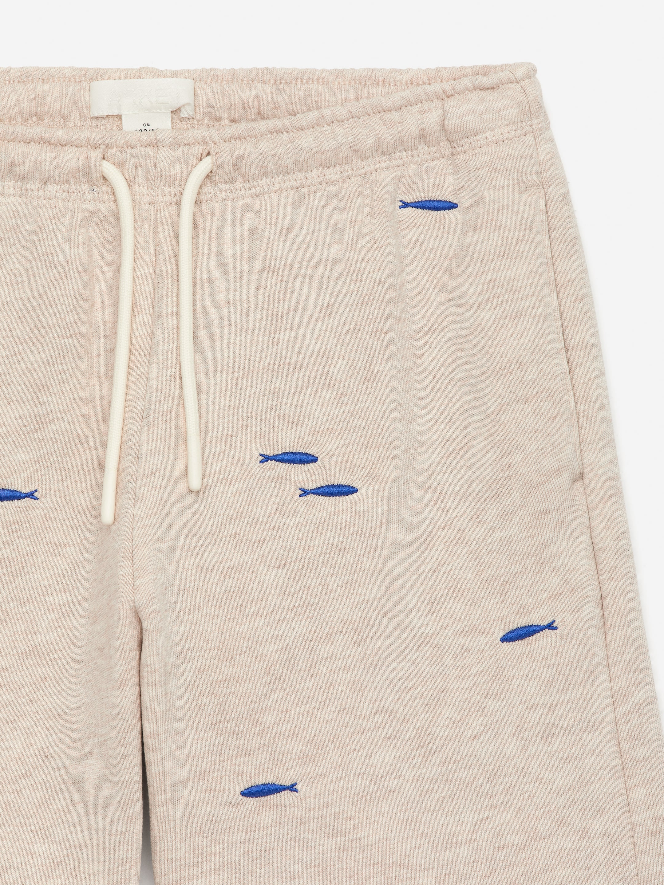 Se større billede: Broderede sweatshorts - Meleret beige/blå fisk - BØRN | H&M DK 3
