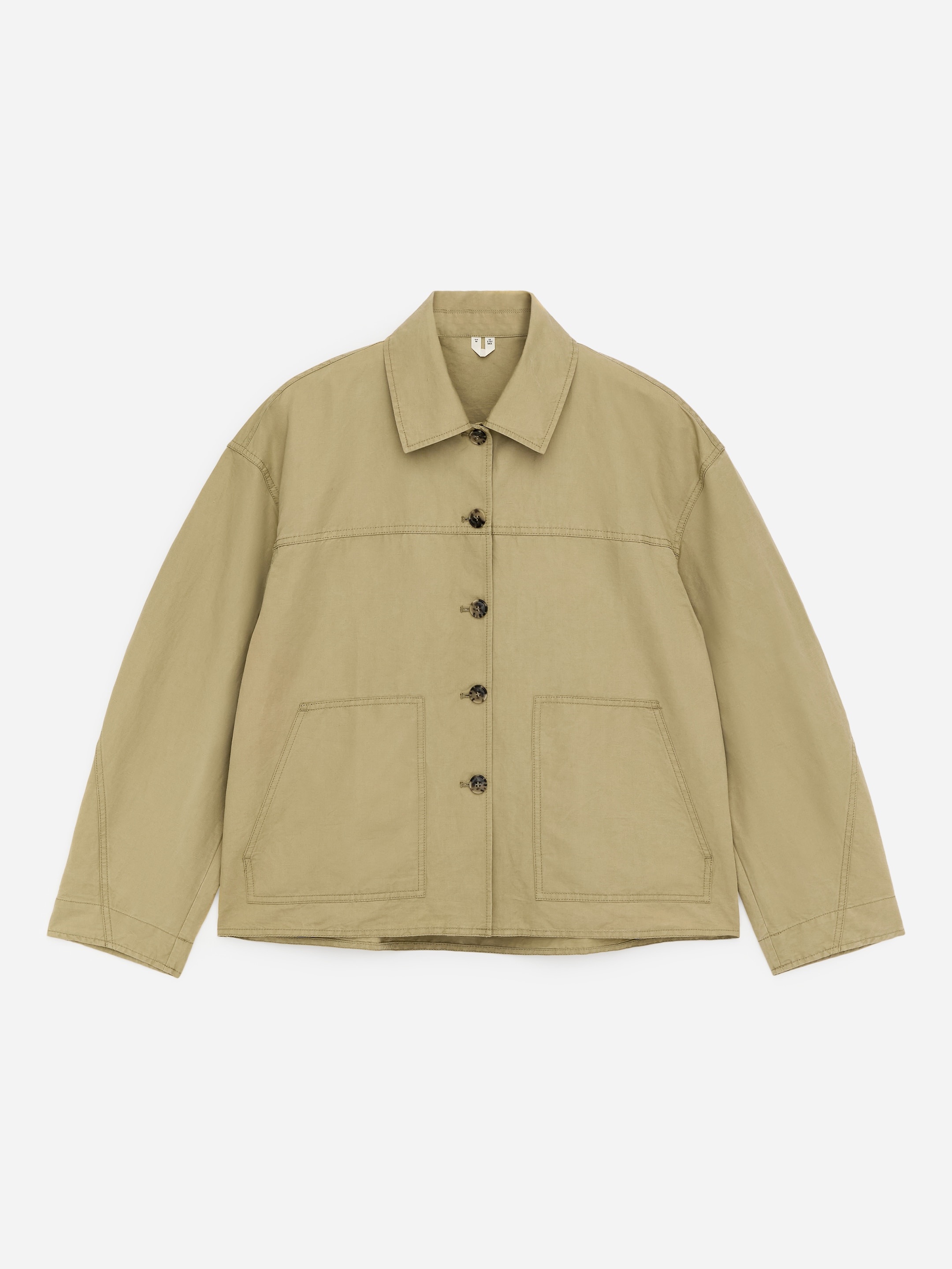 Linen-Cotton Overshirt-#9A947A-18858