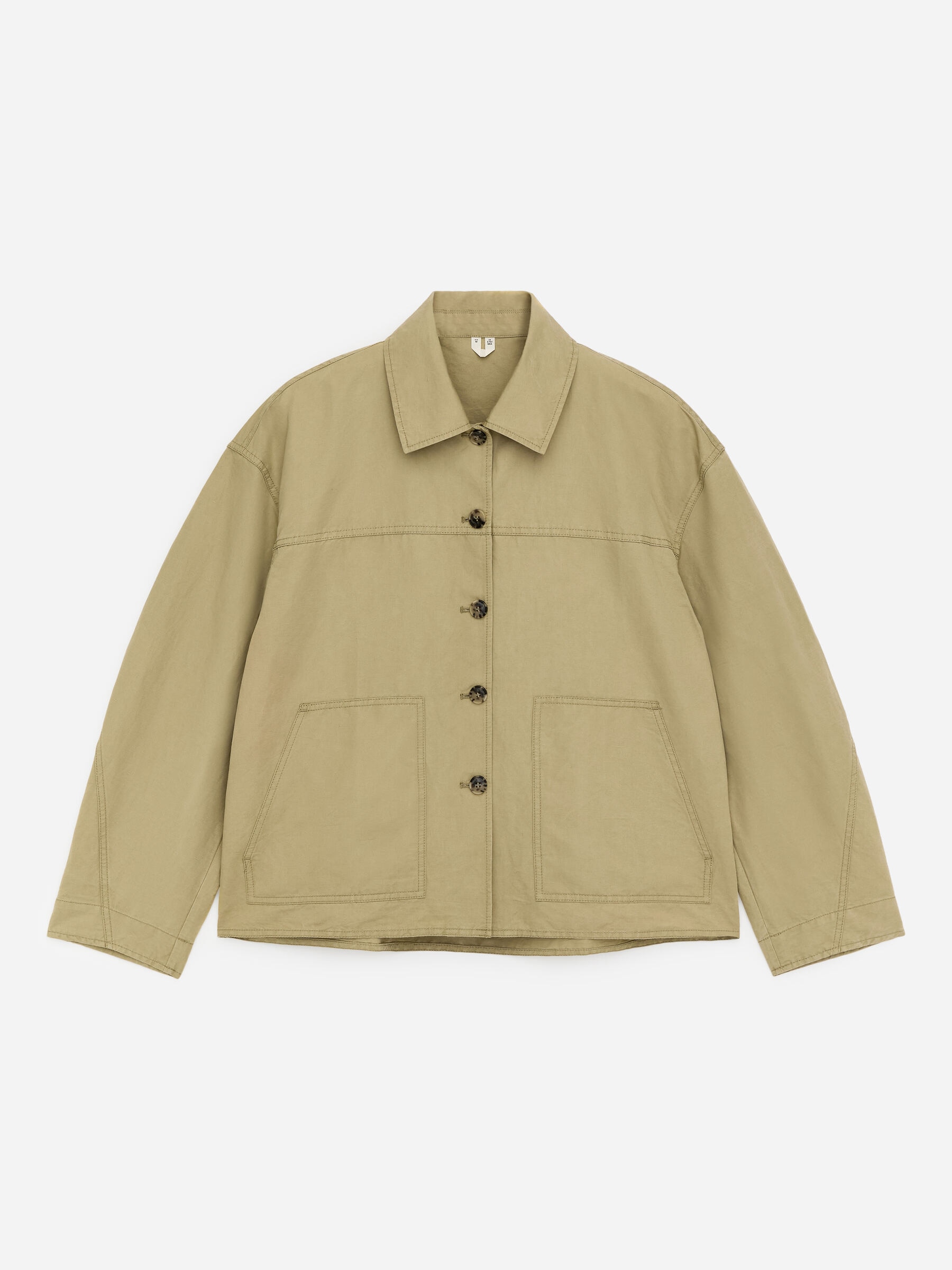 Linen-Cotton Overshirt-#9A947A-18858