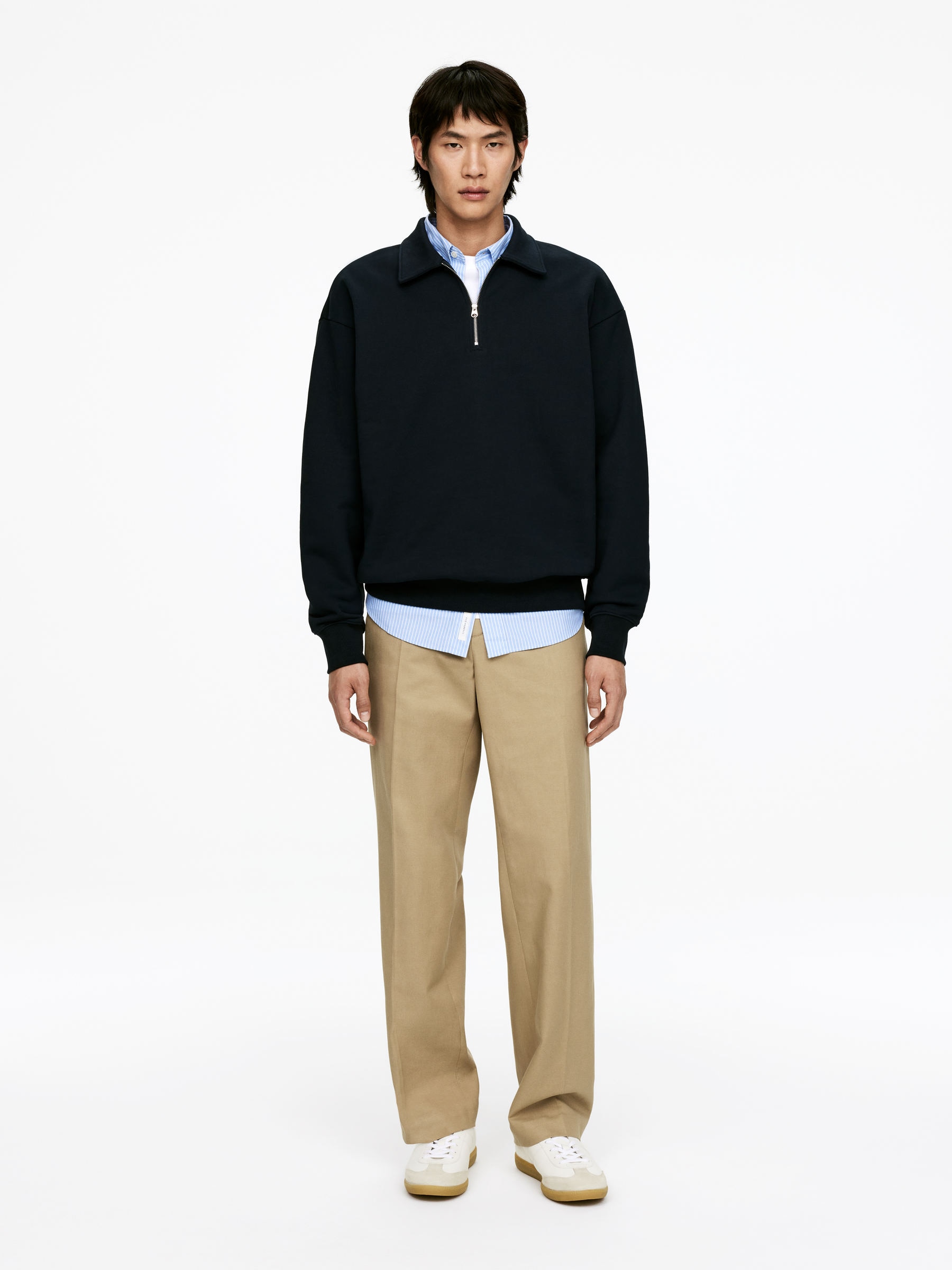 Tailored Cotton Trousers-#AE9F84-16490