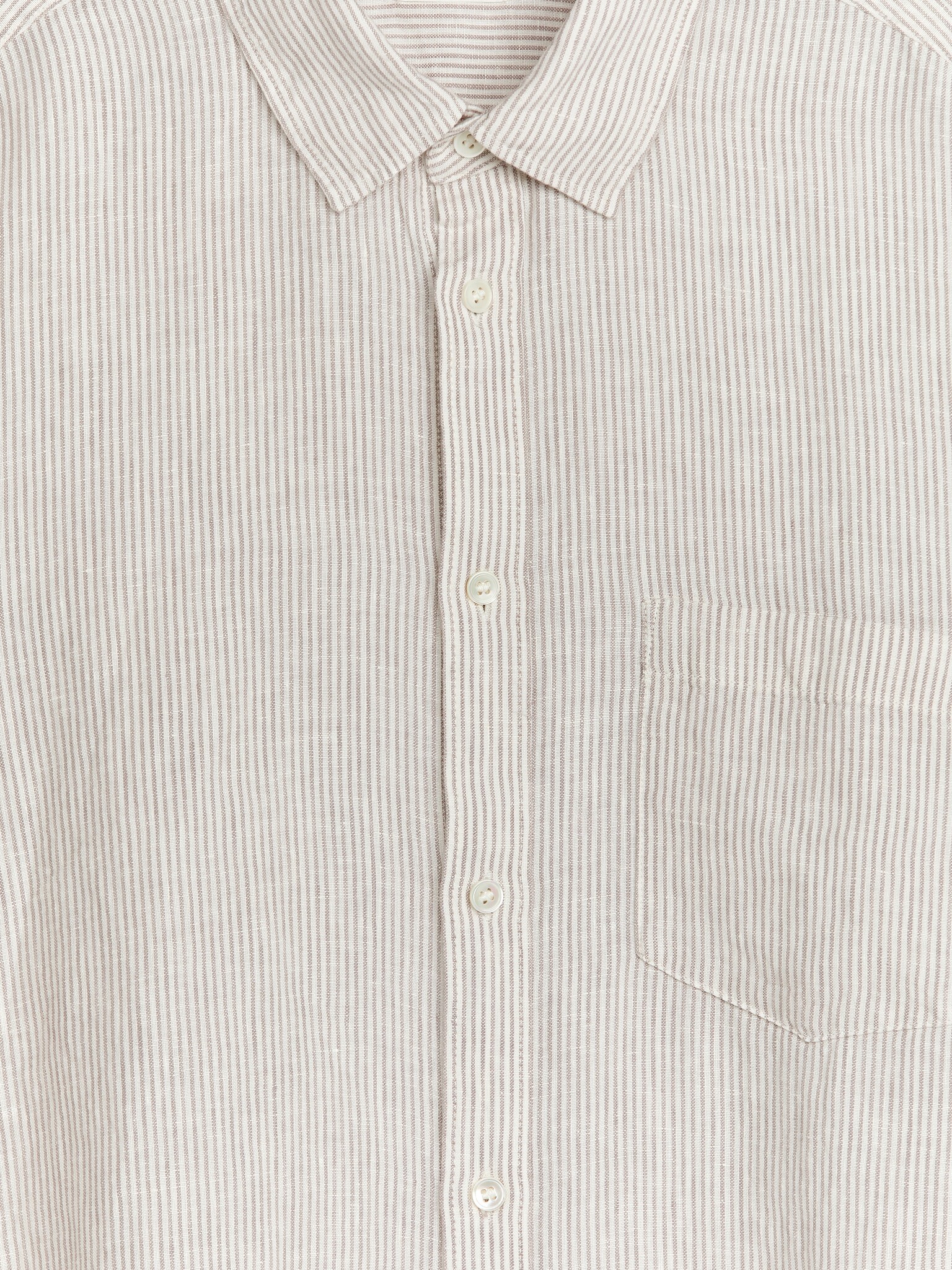 Chemise en lin de coupe classique - Blanc/Taupe/Marron/Vert foncé/Bleu ciel/Blanc/Blanc cassé/Beige/Vert clair chiné/Vert poudré/Bleu/Bleu foncé/Taupe foncé chiné/Vert kaki/blanc - 2