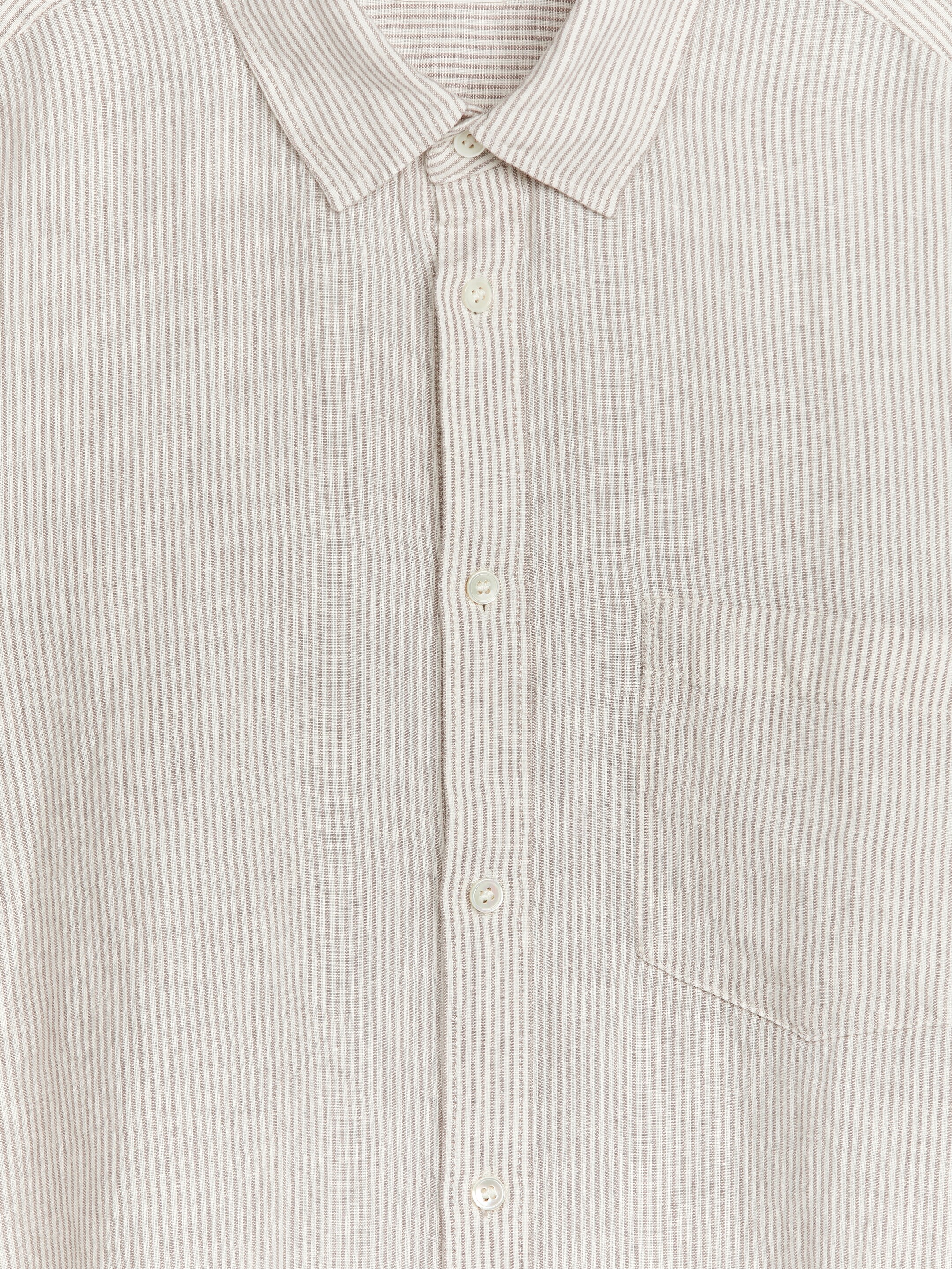 Agrandir l'image: Chemise en lin de coupe classique - Blanc/Taupe - HOMME | H&M BE 2