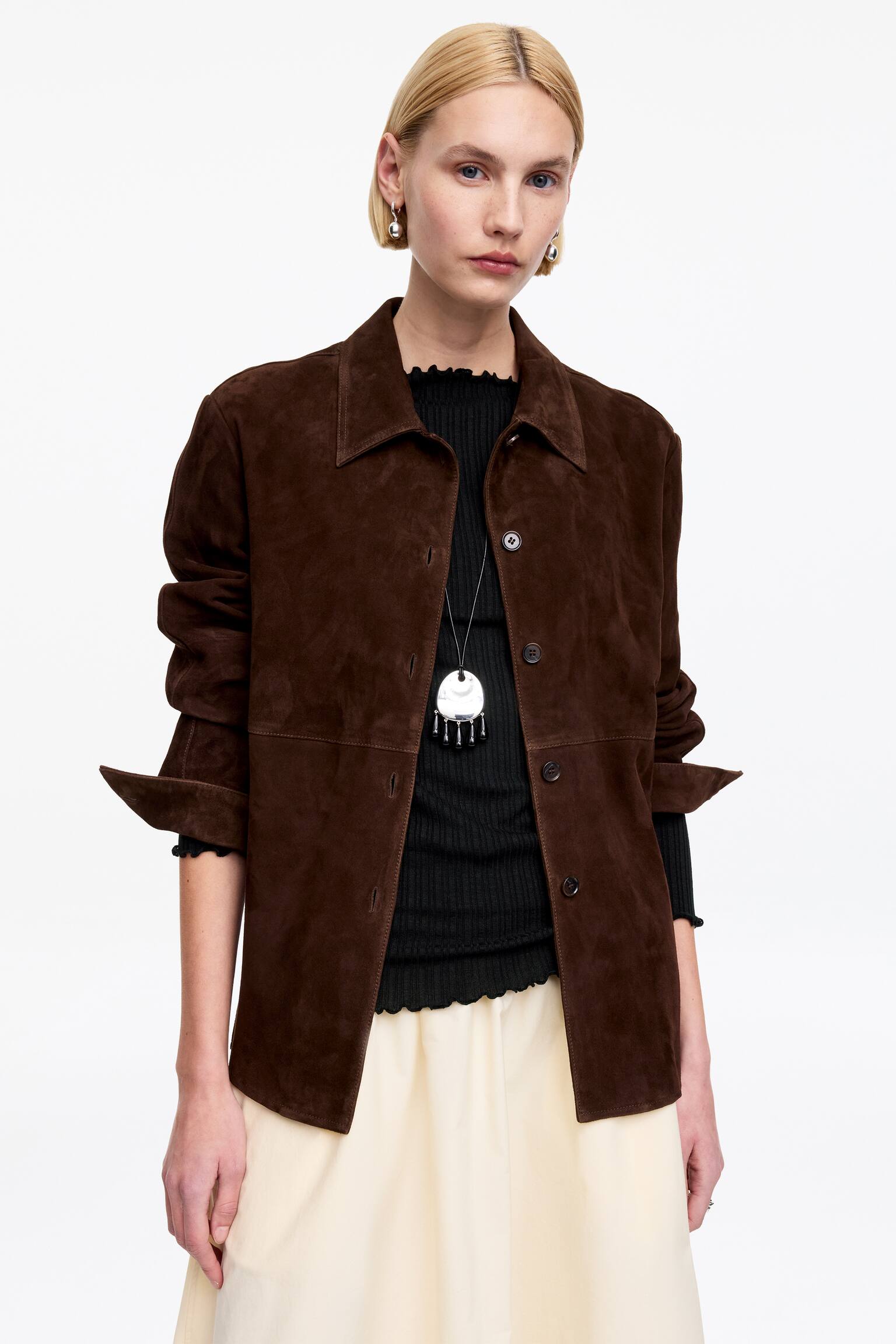 Top med bådudskæring - Sort/Råhvid - 4