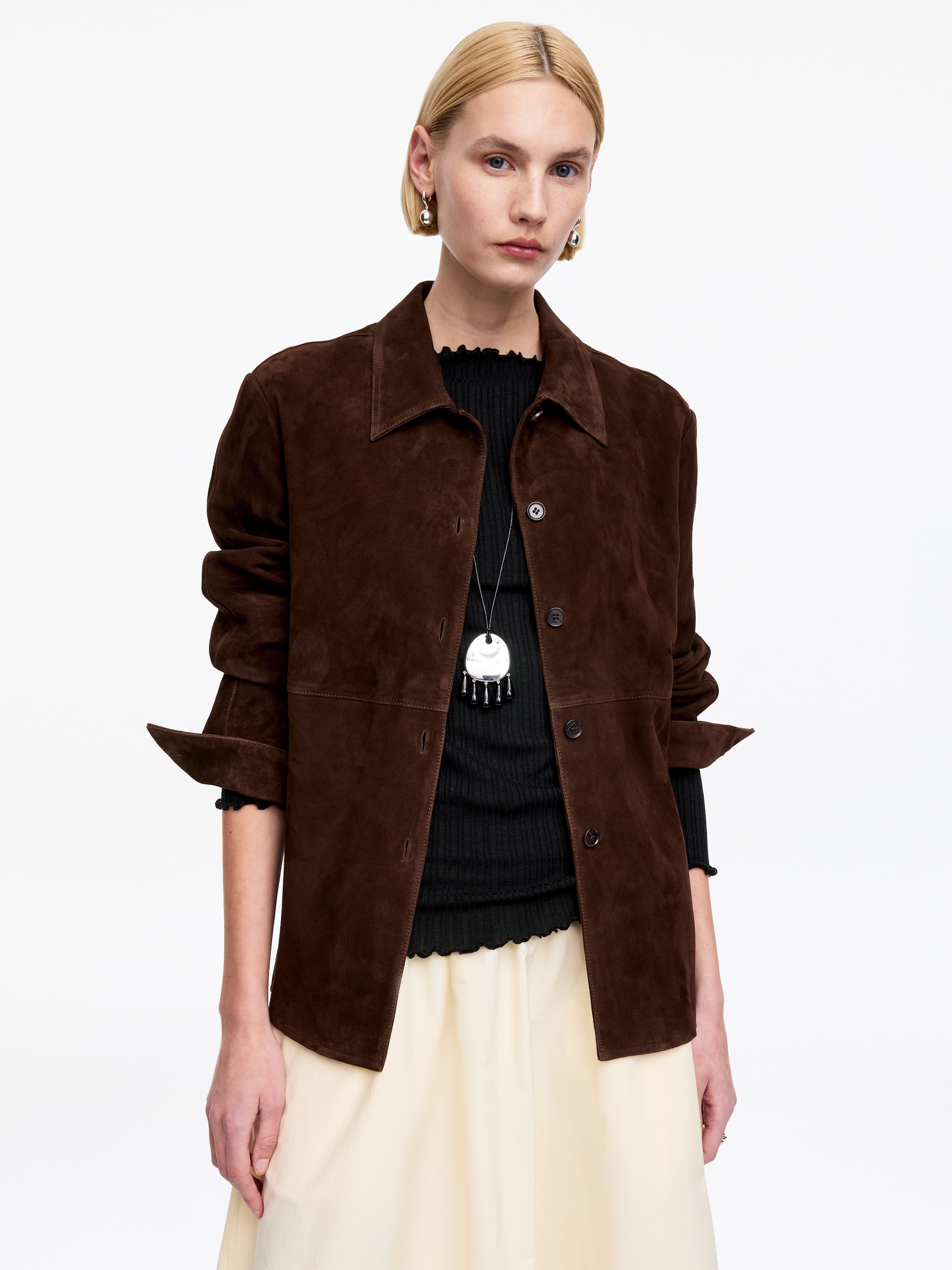 Boat-Neck Top - Black - Regular fit - Women - StillMedia/Lookbook - 2