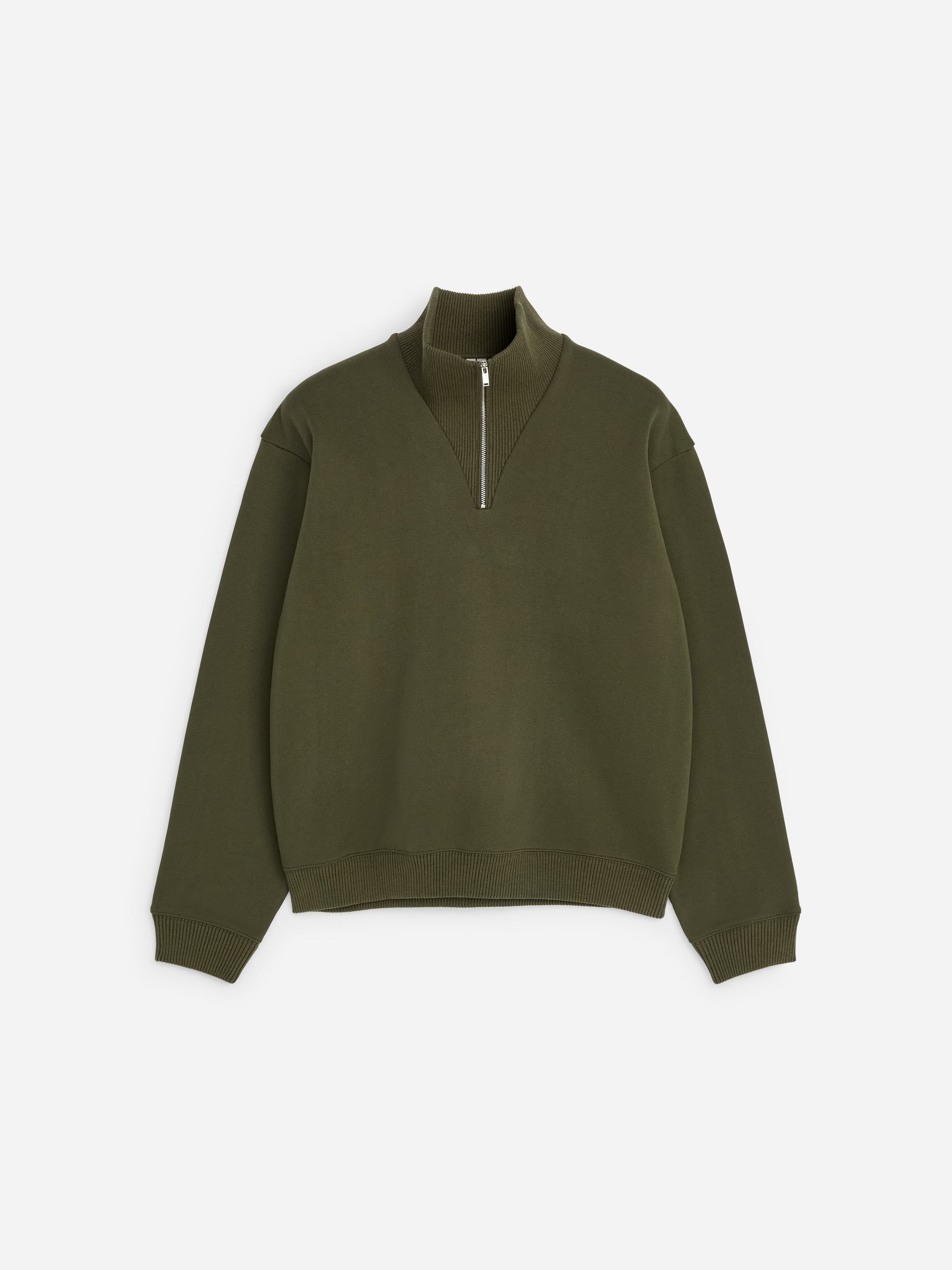 Sudadera con media cremallera - Verde caqui oscuro/Azul oscuro