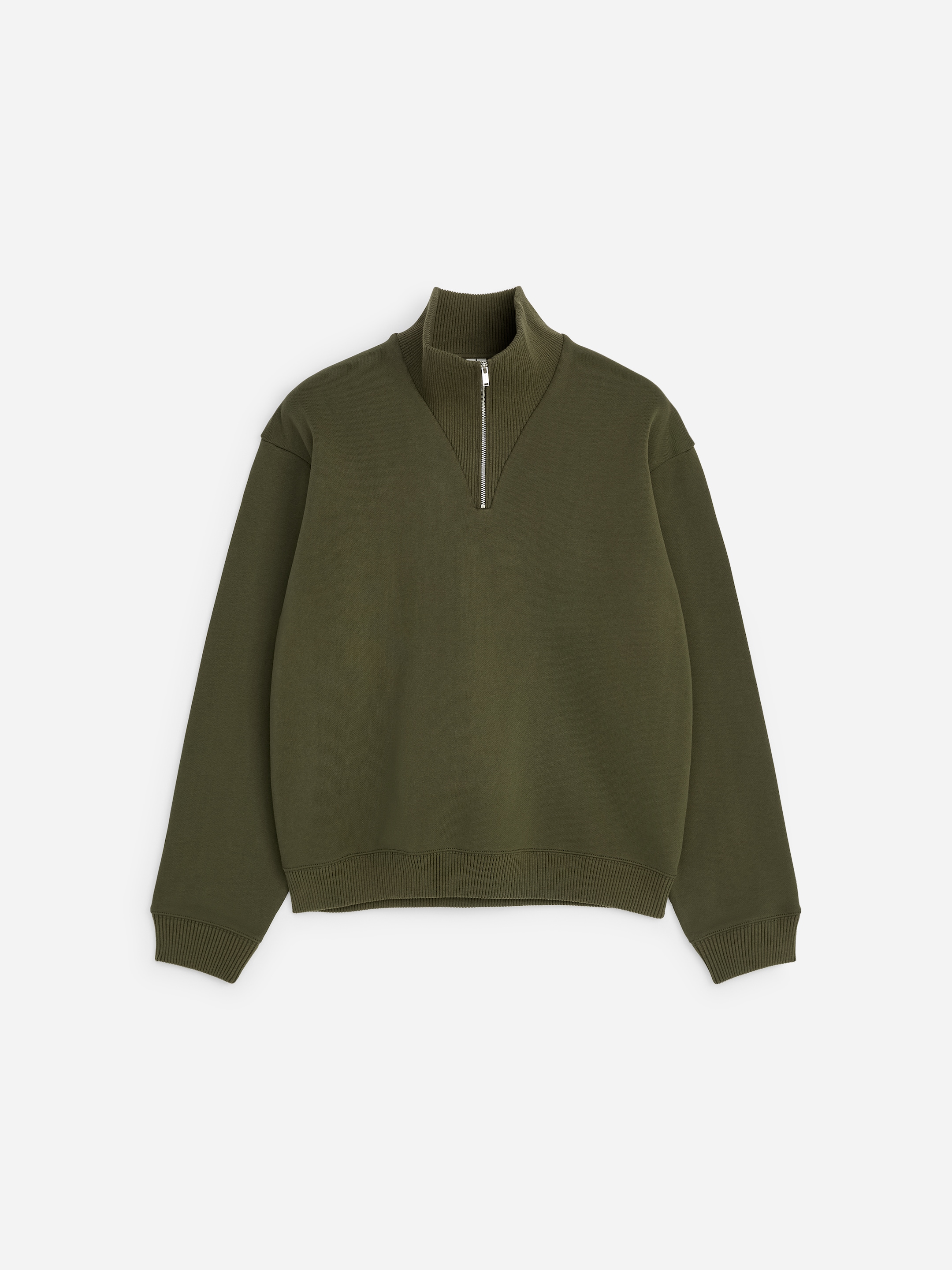 Sweatshirt mit kurzem Reißverschluss - Dunkles Khaki - Regular Fit - men - StillMedia/DescriptiveStillLife - 1