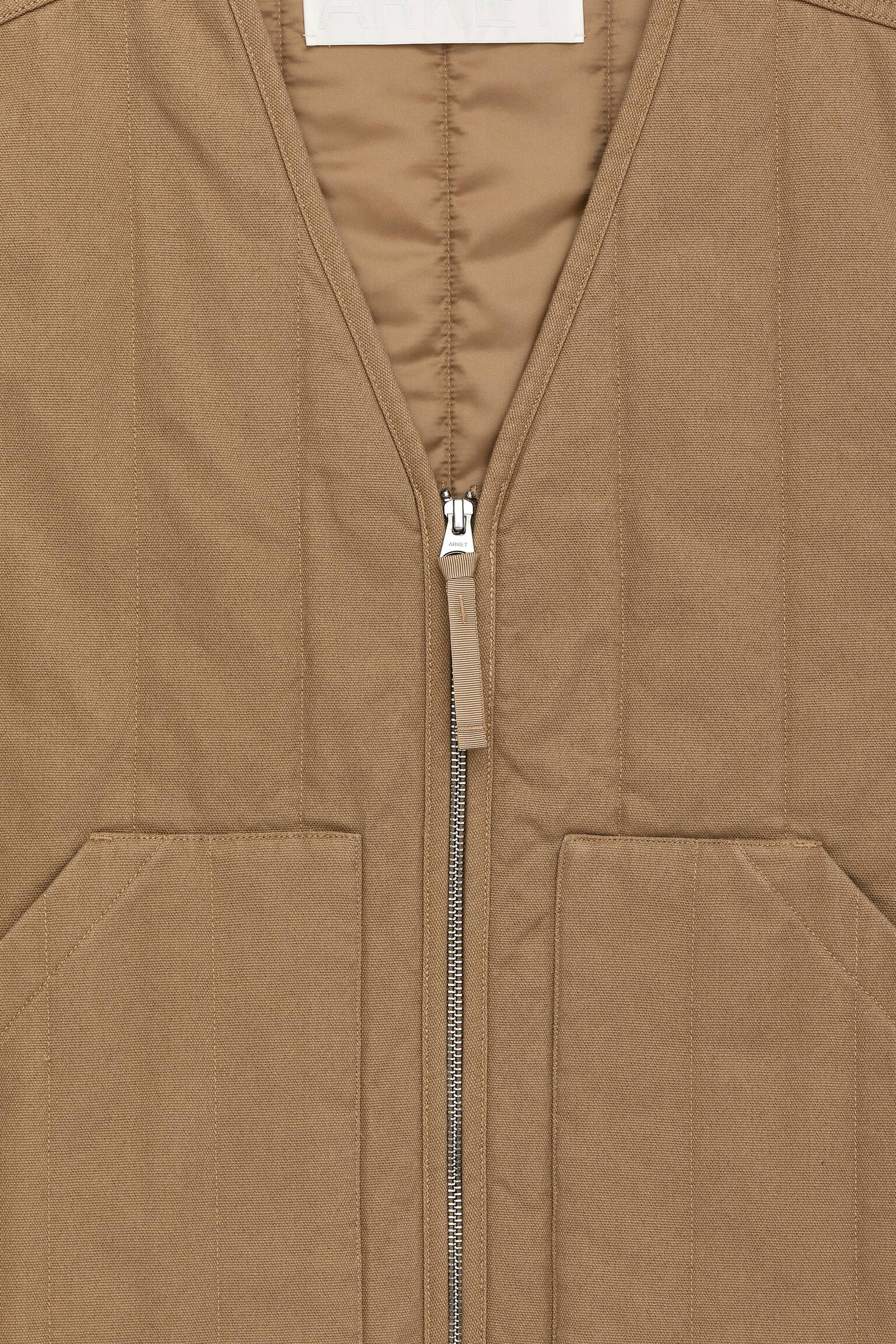 Vattert workwear-vest - Mørk beige - 2