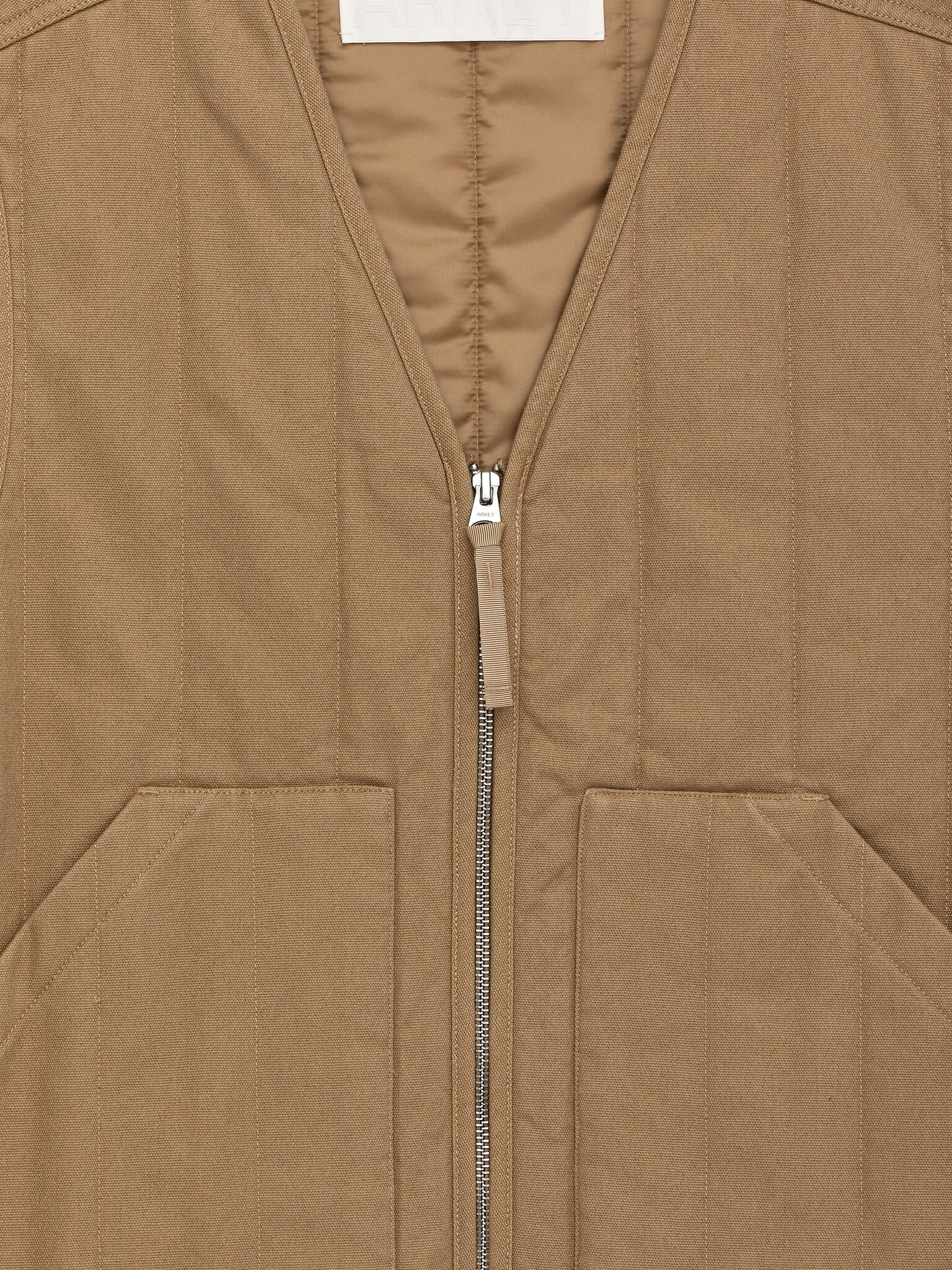 Vattert workwear-vest - Mørk beige - 5