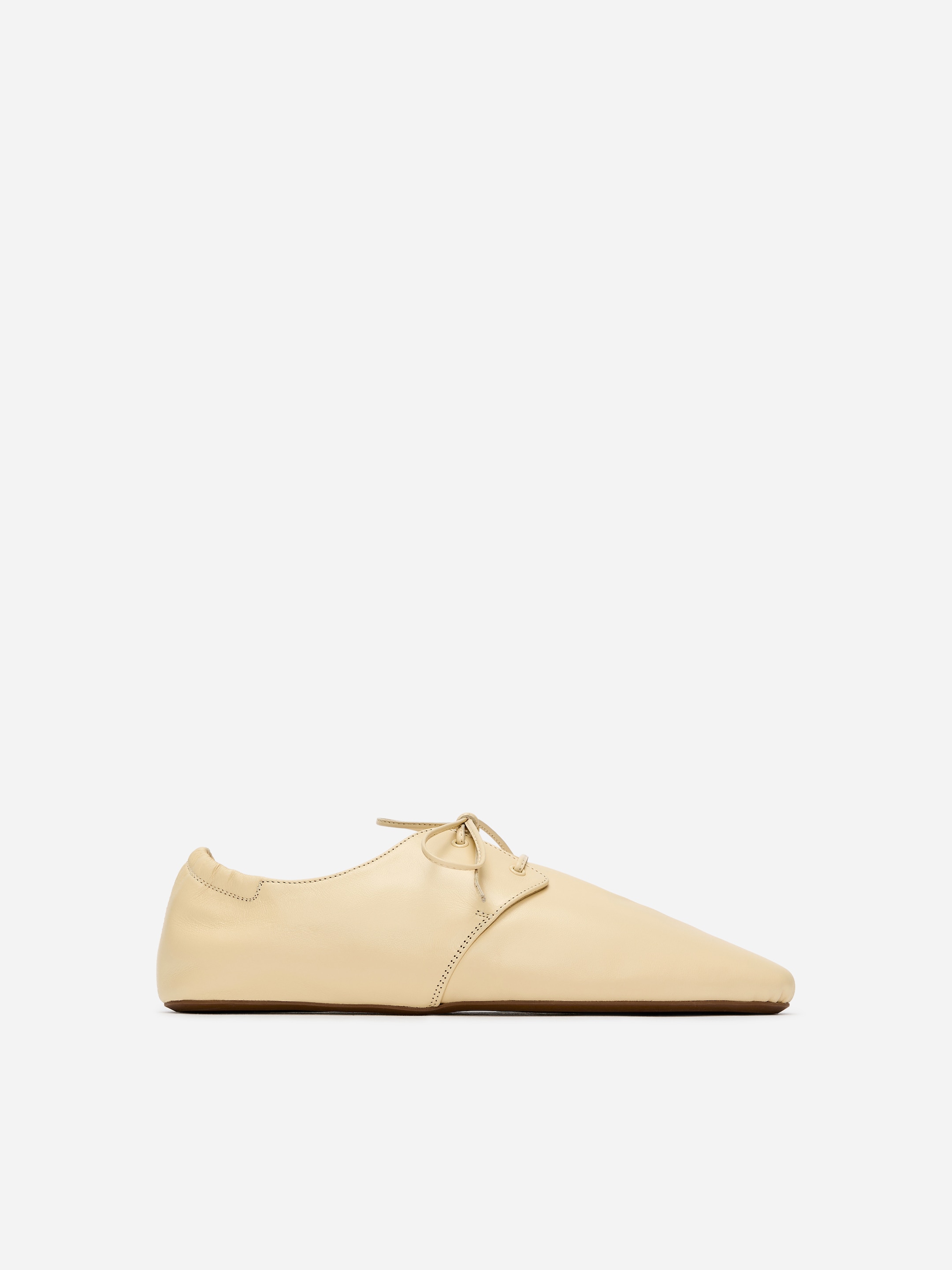 Soft Leather Lace-Up Shoes-#E2D4A9-19549