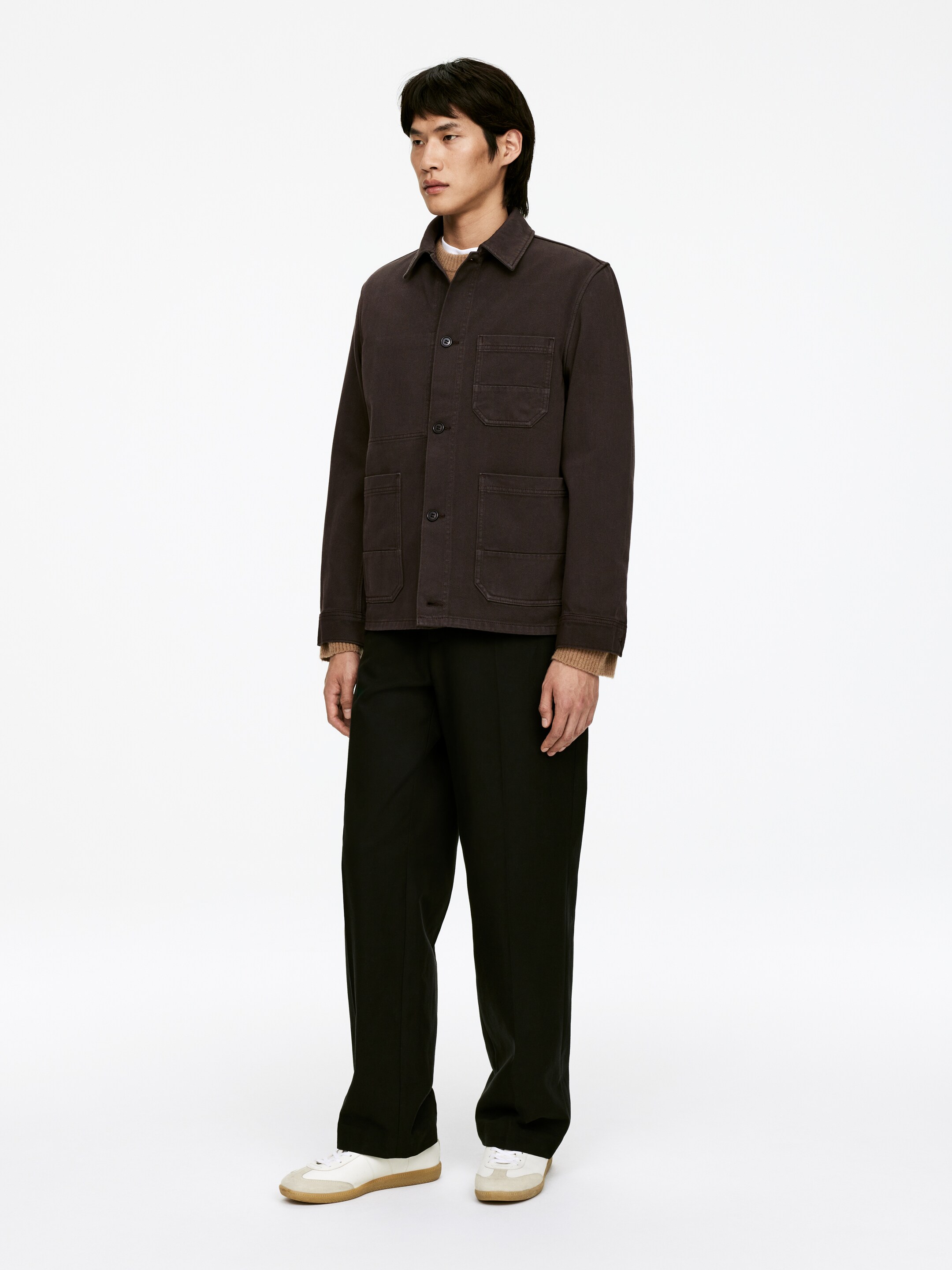 Ver imagen más grande: Sobrecamisa de sarga teñida - Marrón oscuro - HOMBRE | H&M ES 3