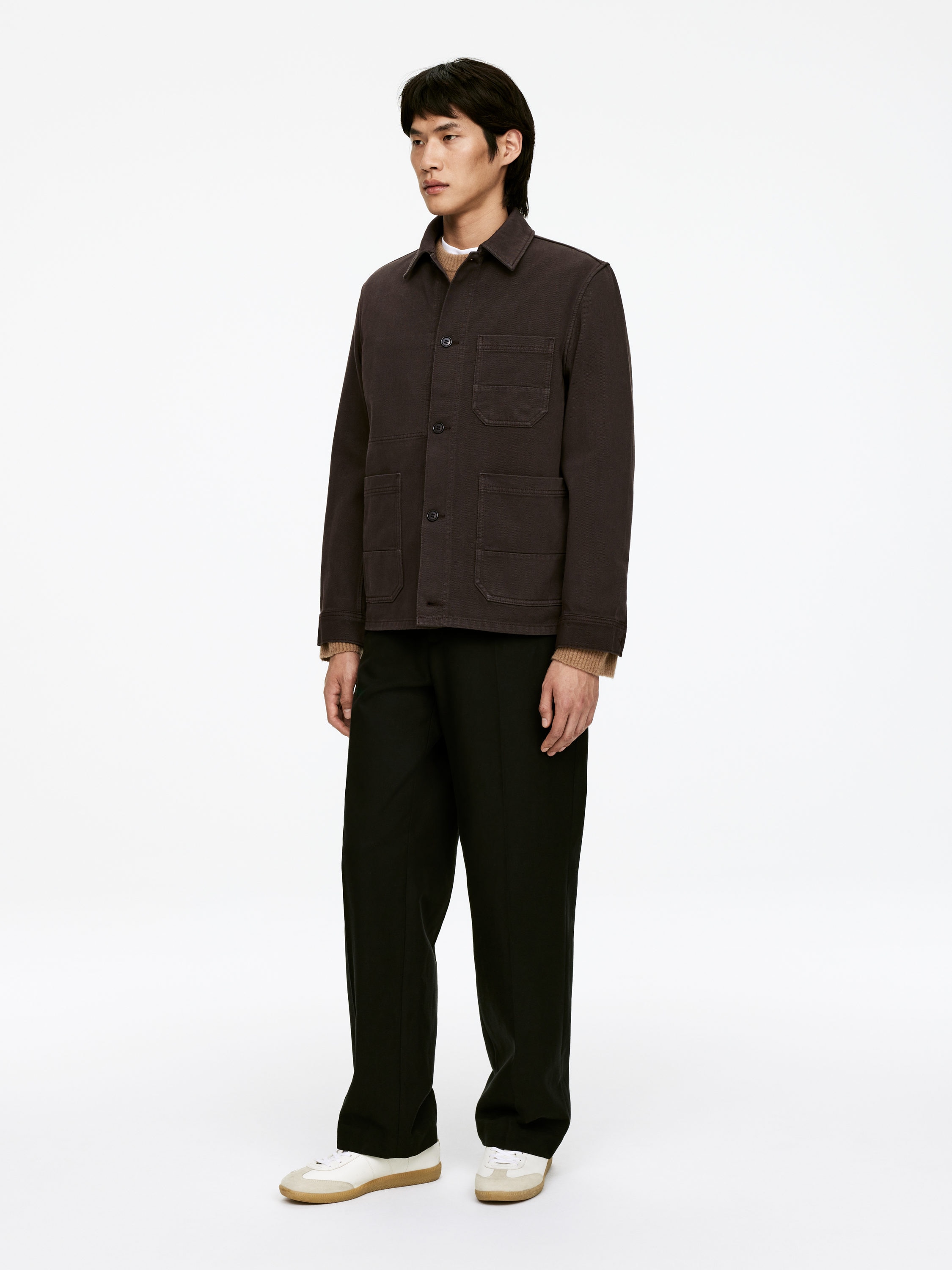 Overdyed Twill Overshirt - Dark Brown - Regular fit - Men - StillMedia/Lookbook - 6