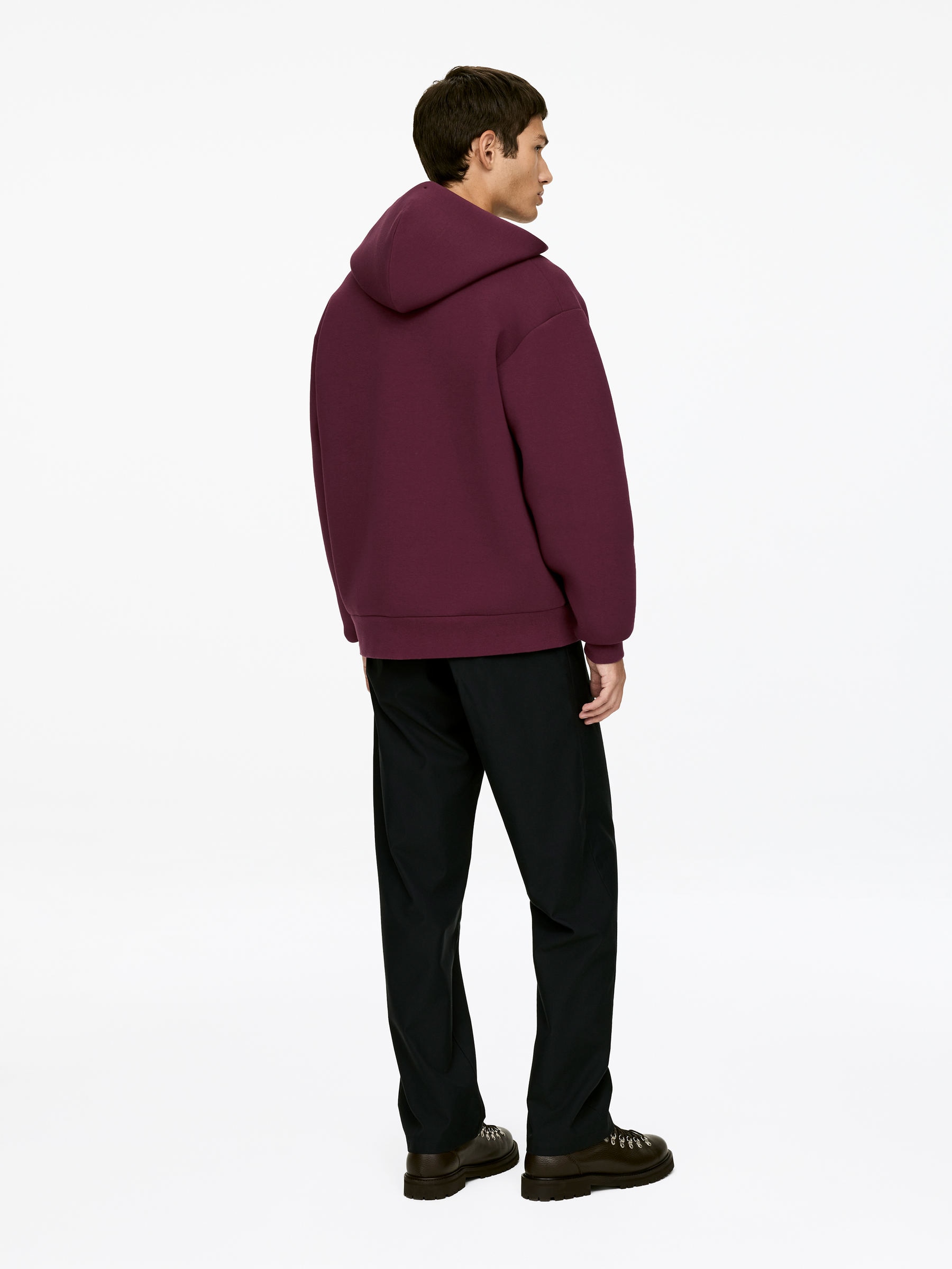 Scuba Zip Hoodie - Dark Red - Relaxed fit - Men - StillMedia/Lookbook - 6