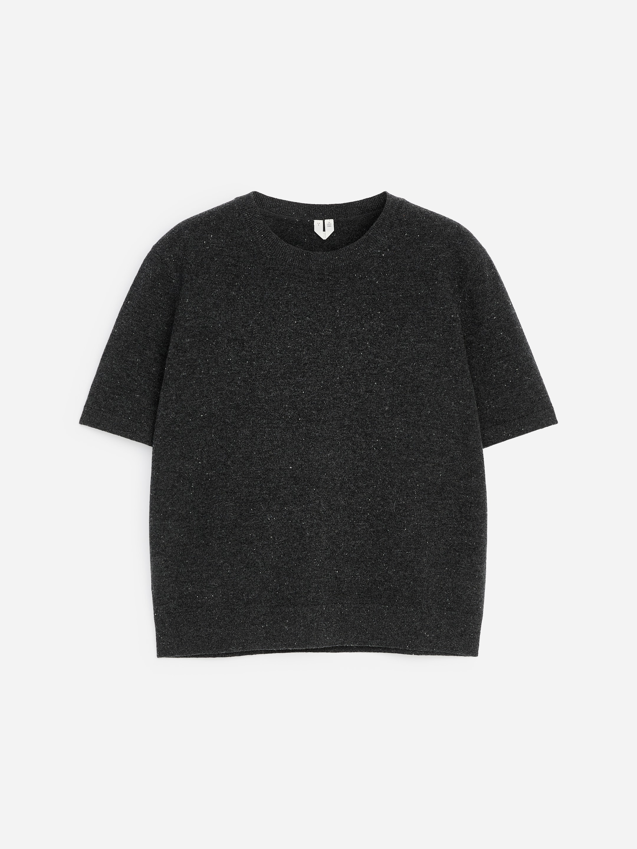 Wool Knitted T-Shirt - Dark Grey Melange - Regular fit - women - StillMedia/DescriptiveStillLife - 1