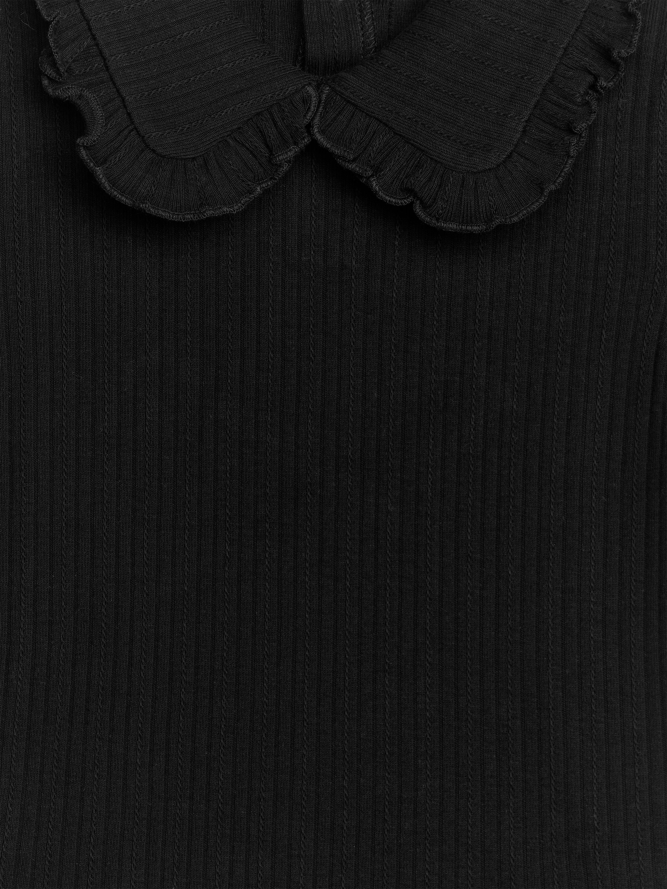 Pointelle-Oberteil mit Rüschenkragen - Schwarz - Regular Fit - Kinder - StillMedia/DescriptiveDetail - 1