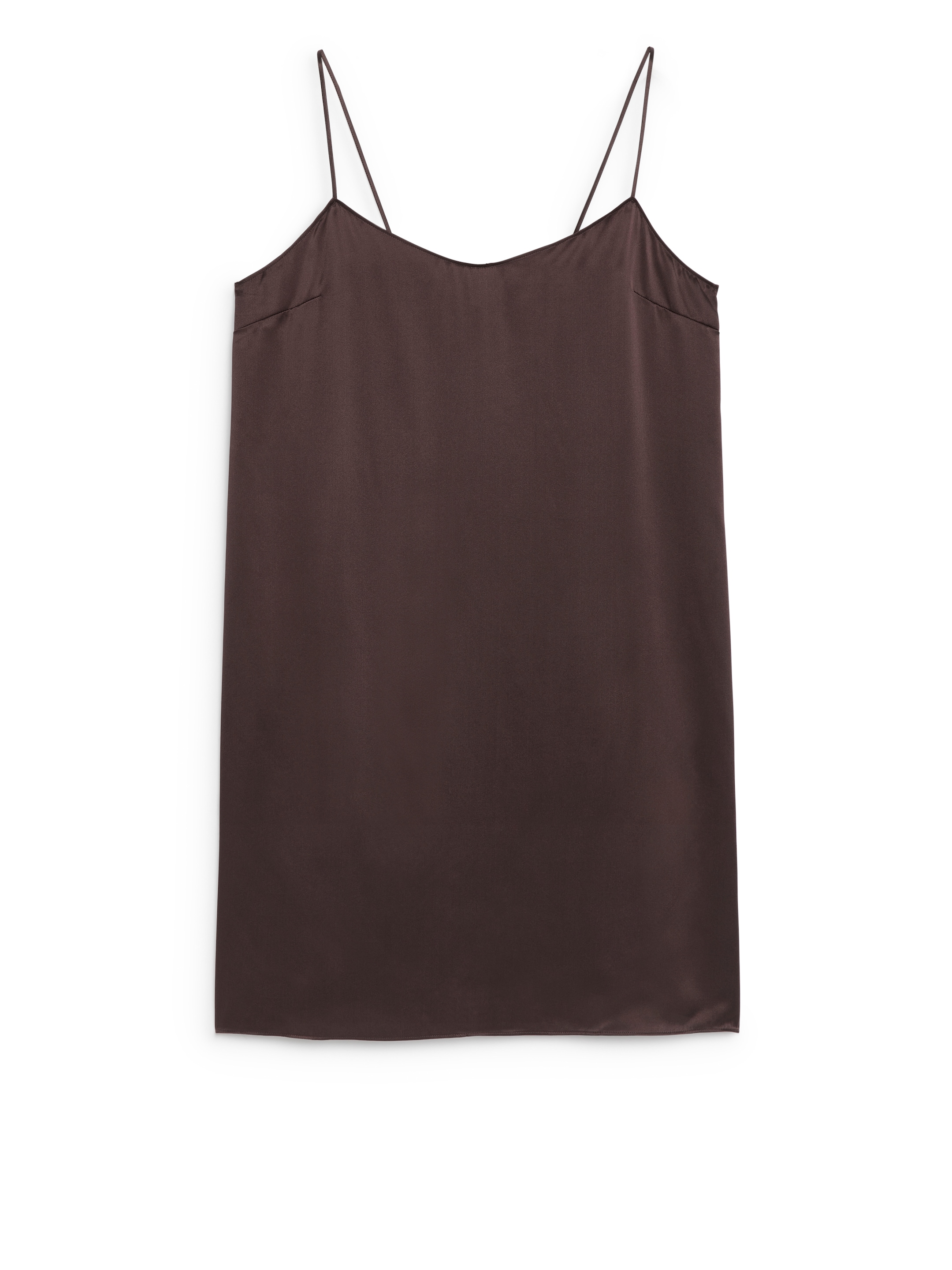 Silk Slip Dress - Dark Brown - Regular fit - Women - StillMedia/DescriptiveStillLife - 1