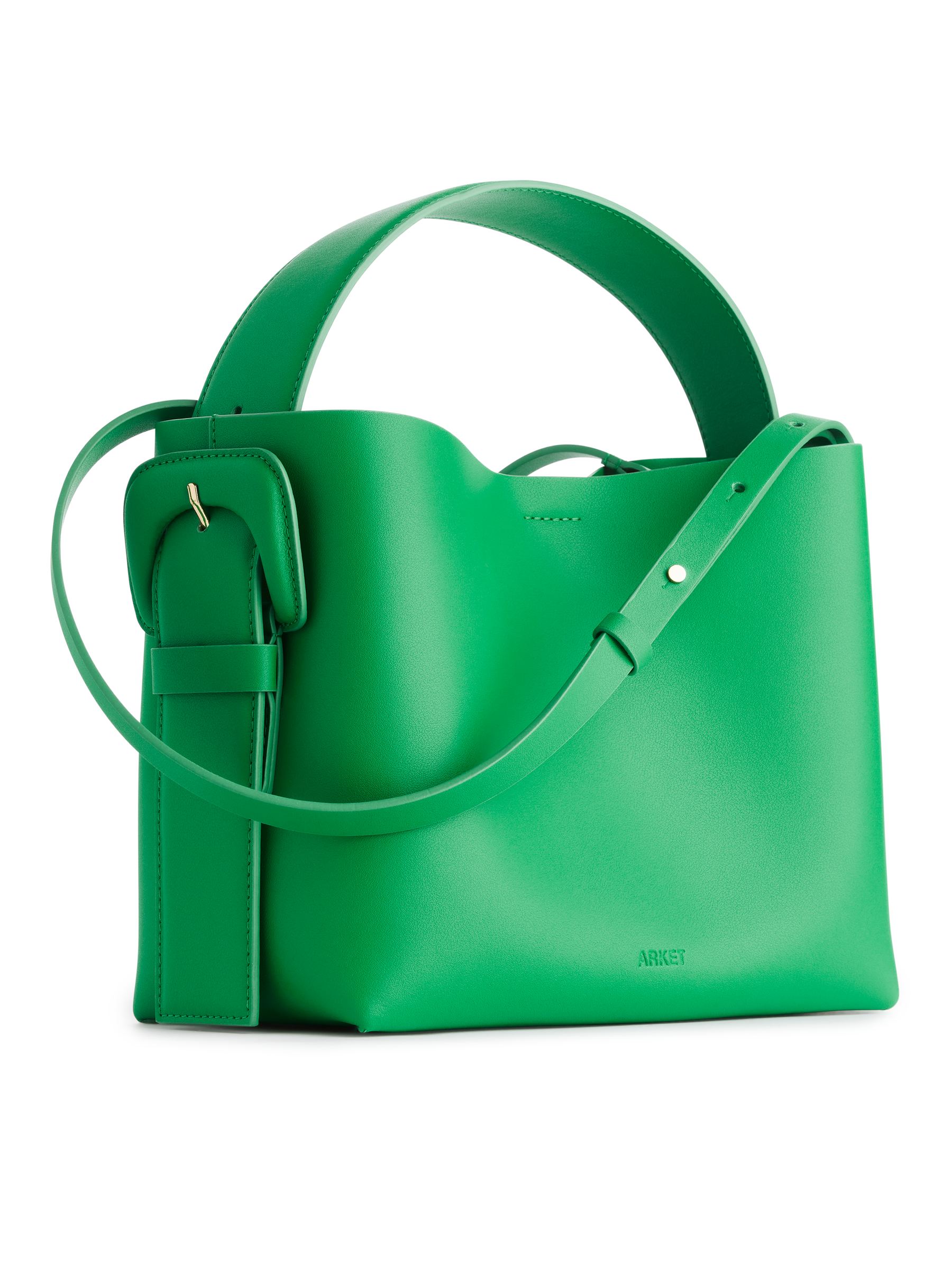 Borsa a tracolla rigida in pelle - Verde brillante - Women - StillMedia/DescriptiveStillLife - 4