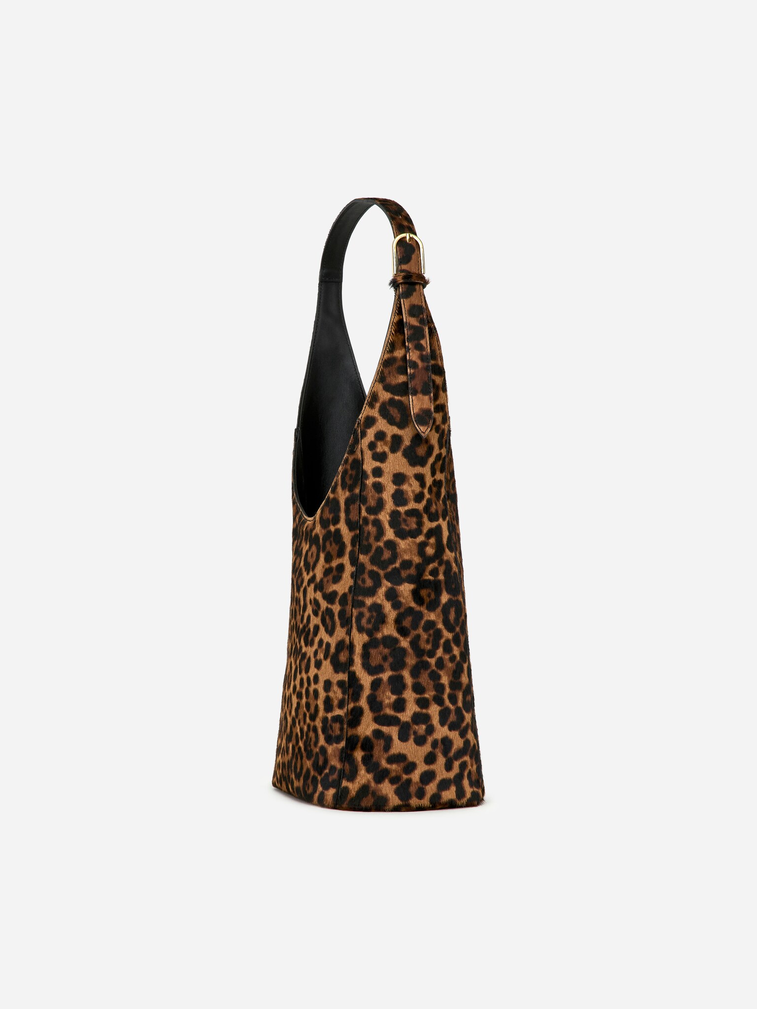 Sac cabas en daim effet crin - Marron/Noir - 3
